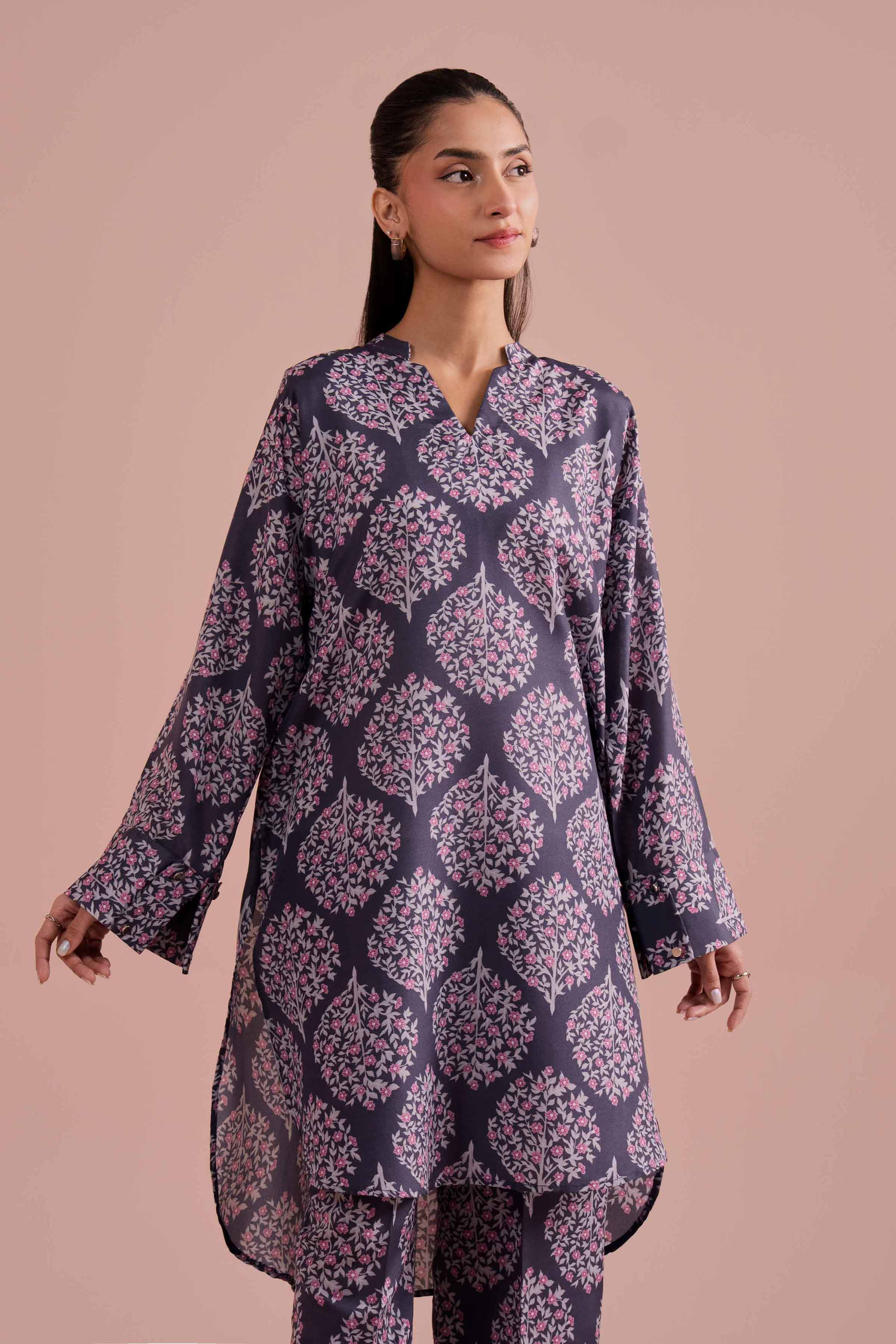 NishatUK - Purple Printed Lawn 2-piece ready to wear Dress