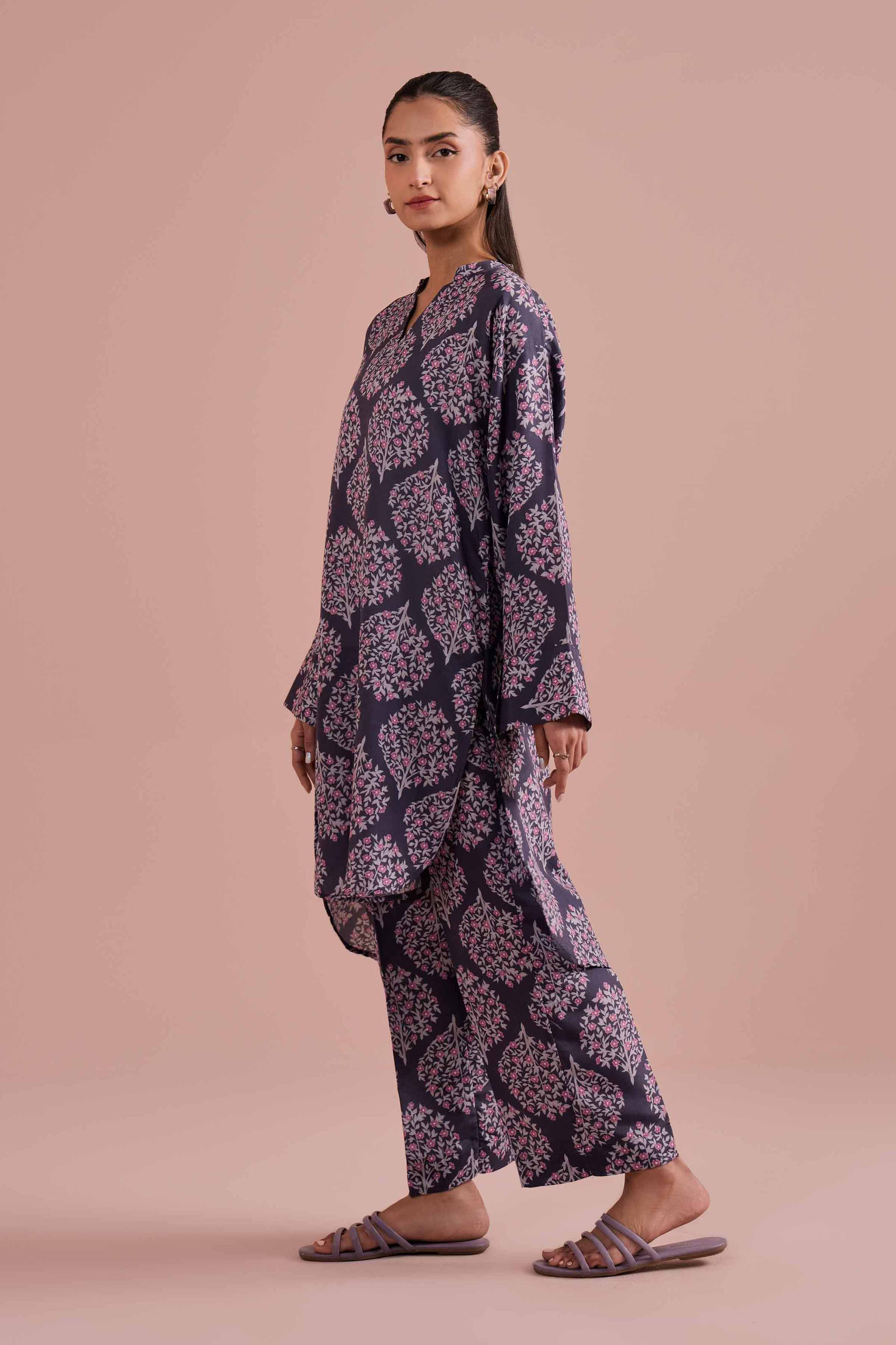 NishatUK - Purple Printed Lawn 2-piece ready to wear Dress