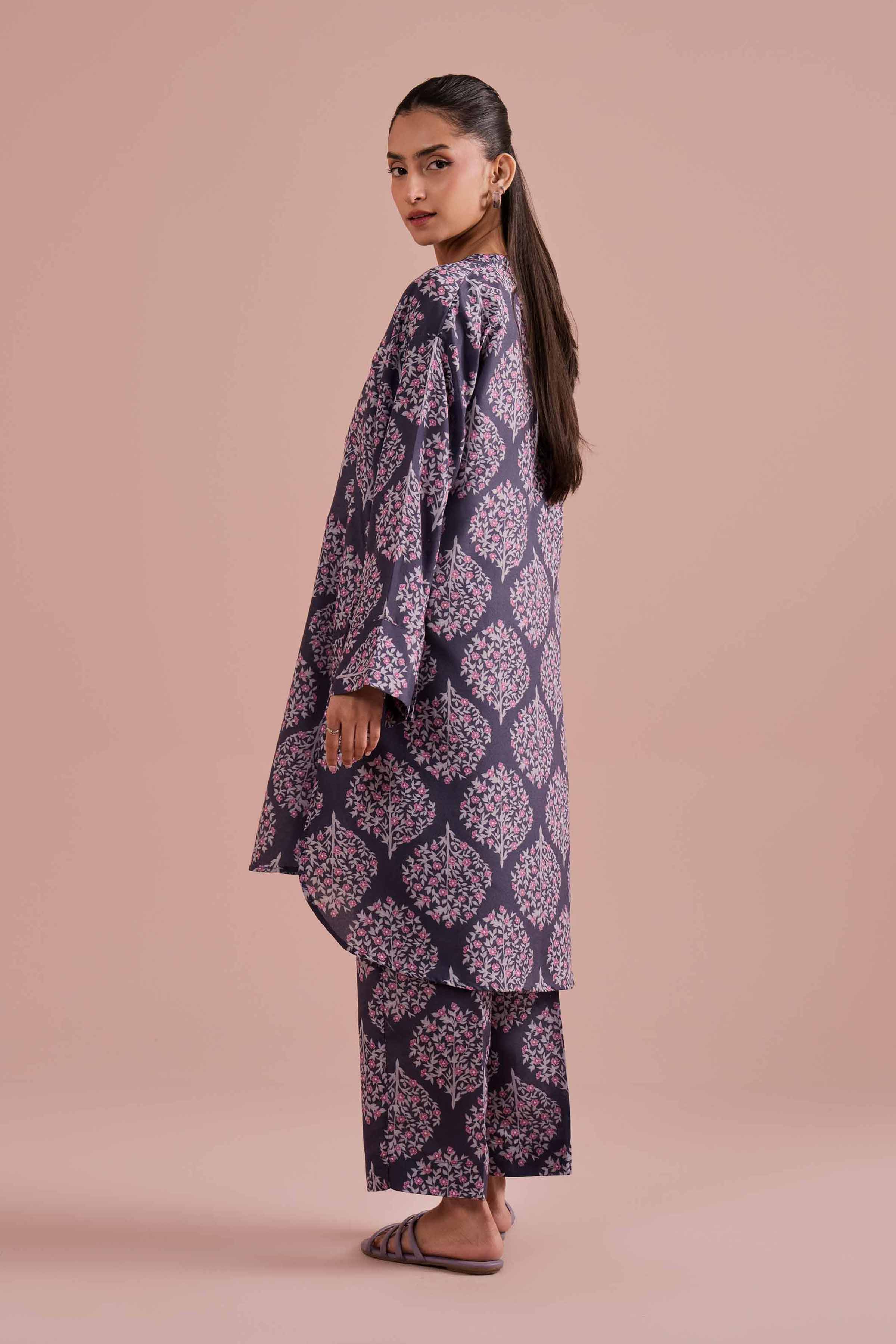 NishatUK - Purple Printed Lawn 2-piece ready to wear Dress