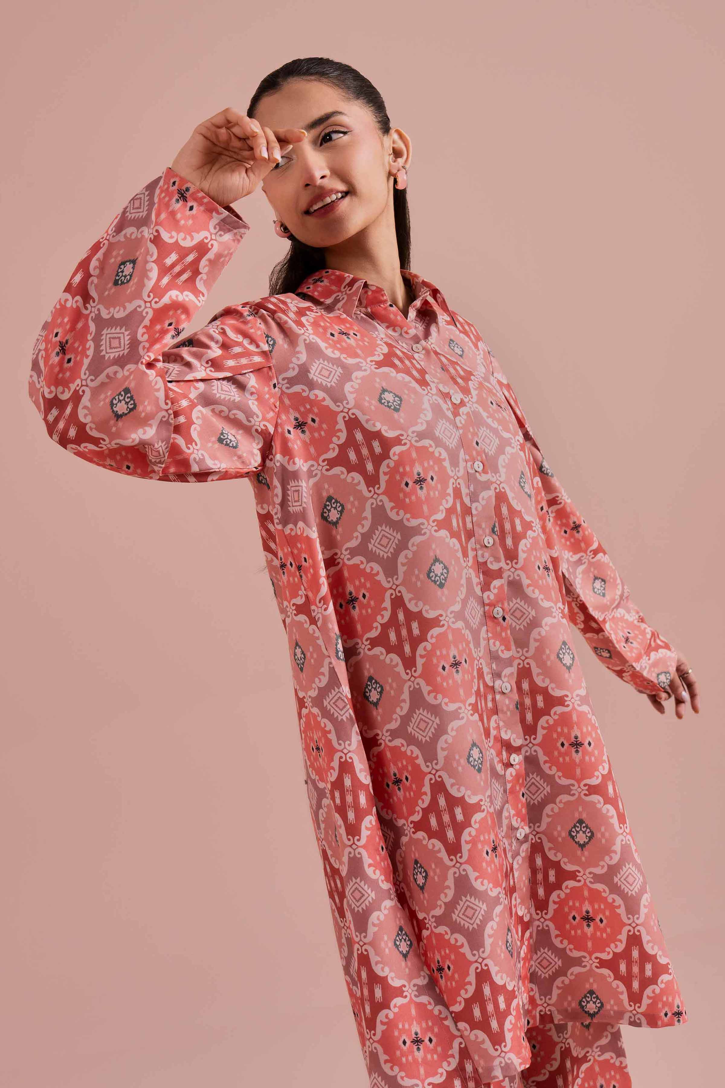 NishatUK - Pink Printed Lawn 2-piece ready to wear Dress