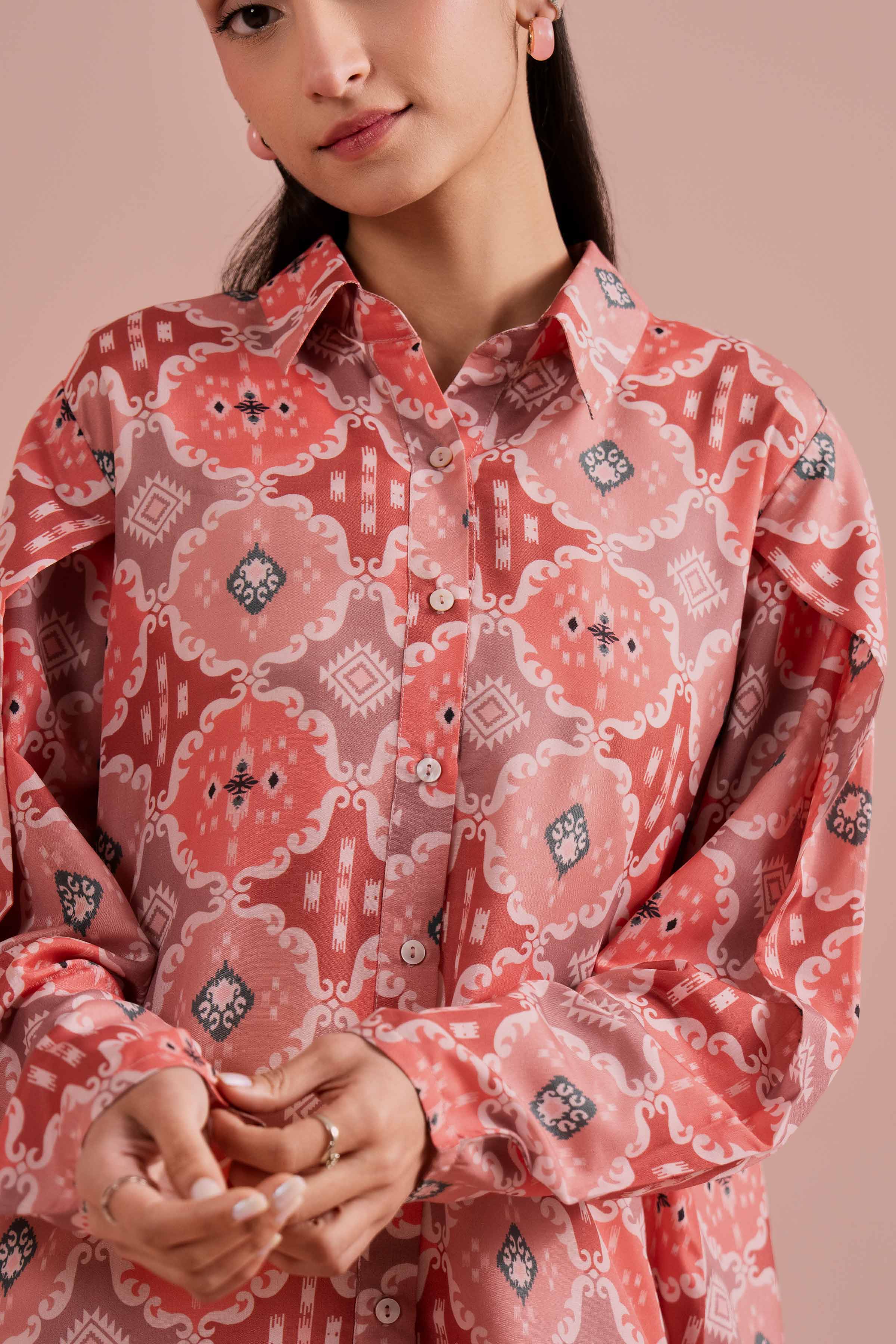 NishatUK - Pink Printed Lawn 2-piece ready to wear Dress