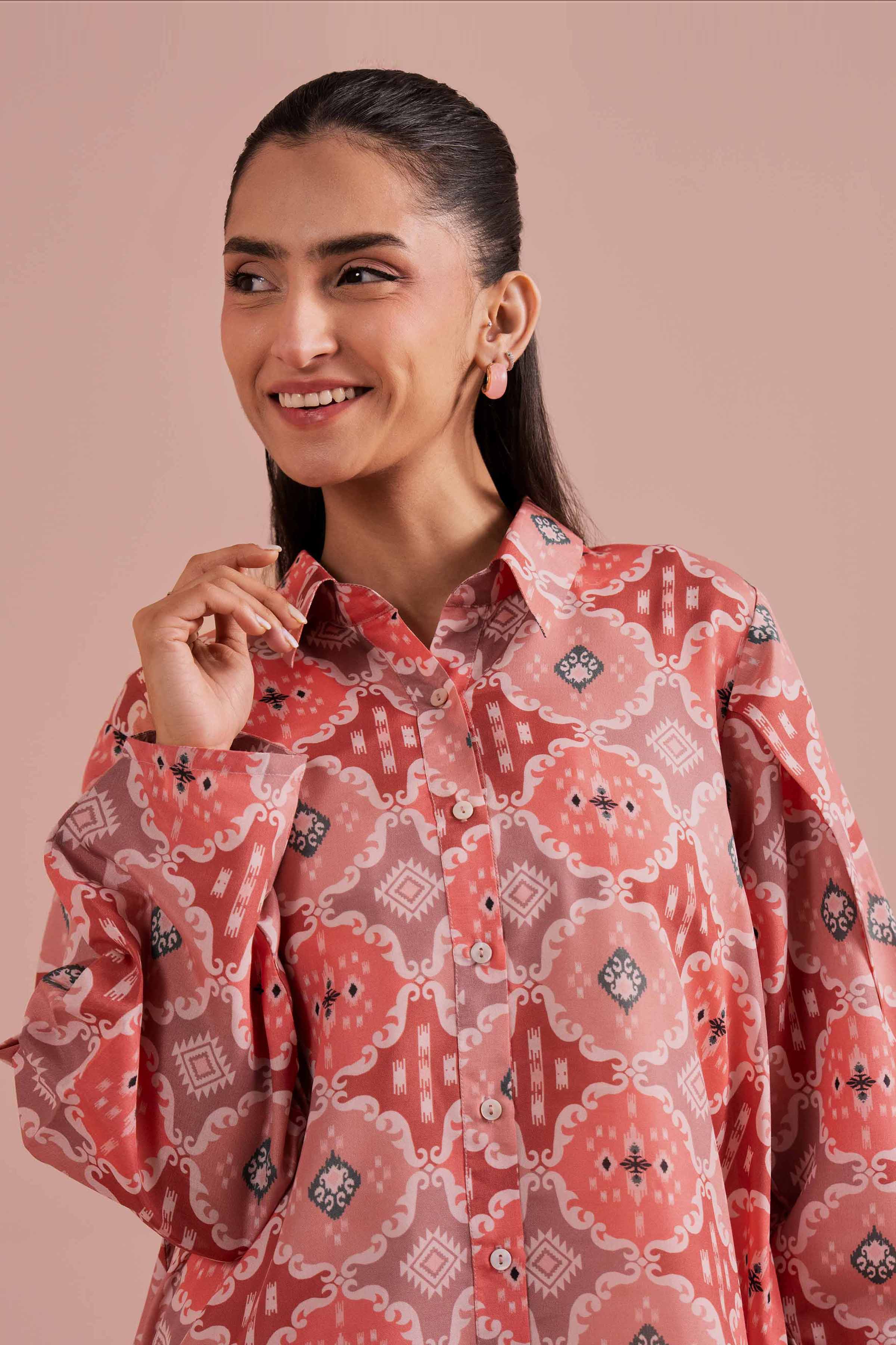 NishatUK - Pink Printed Lawn 2-piece ready to wear Dress