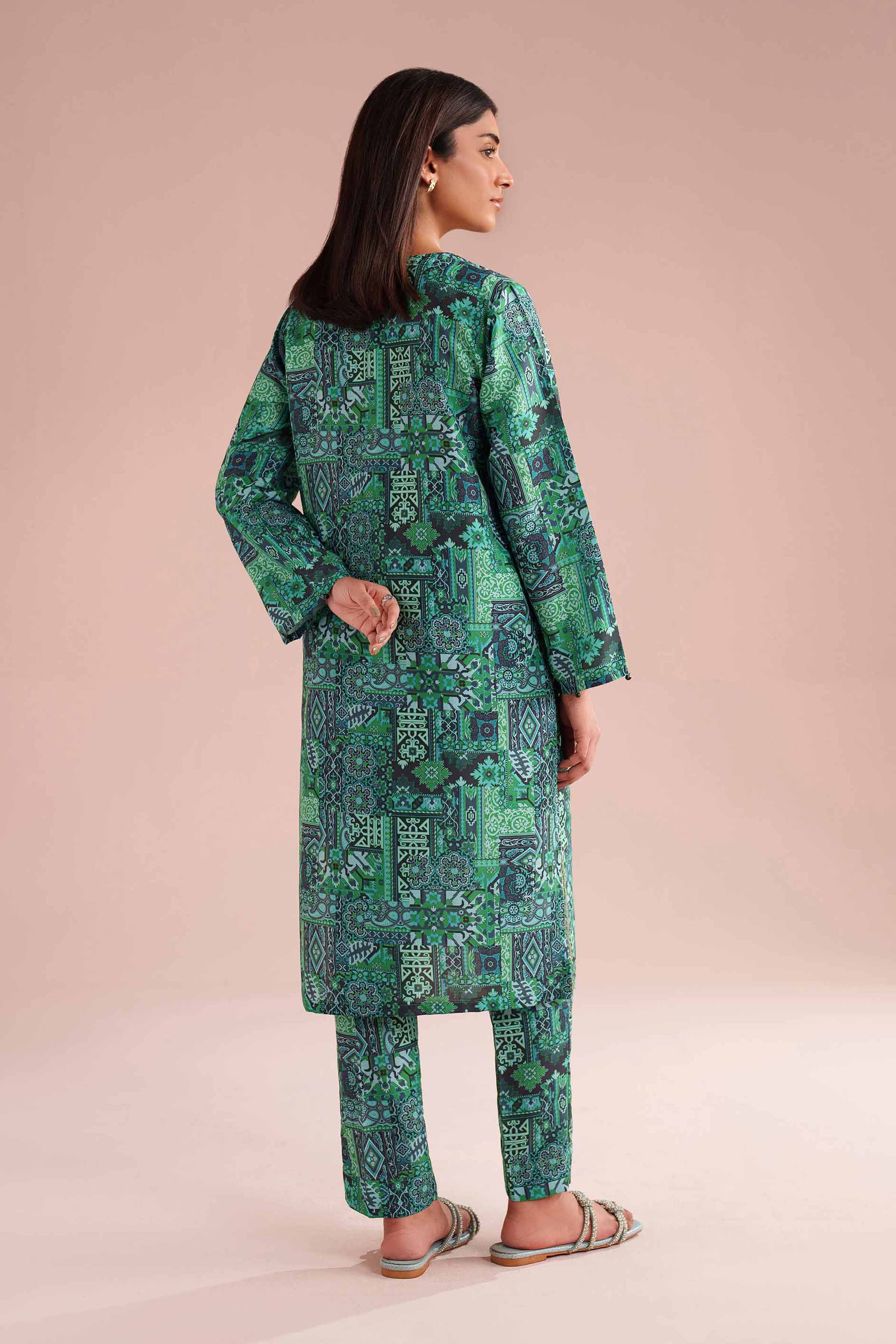 NishatUK - Green Embroidered Lawn 2-piece ready to wear Dress