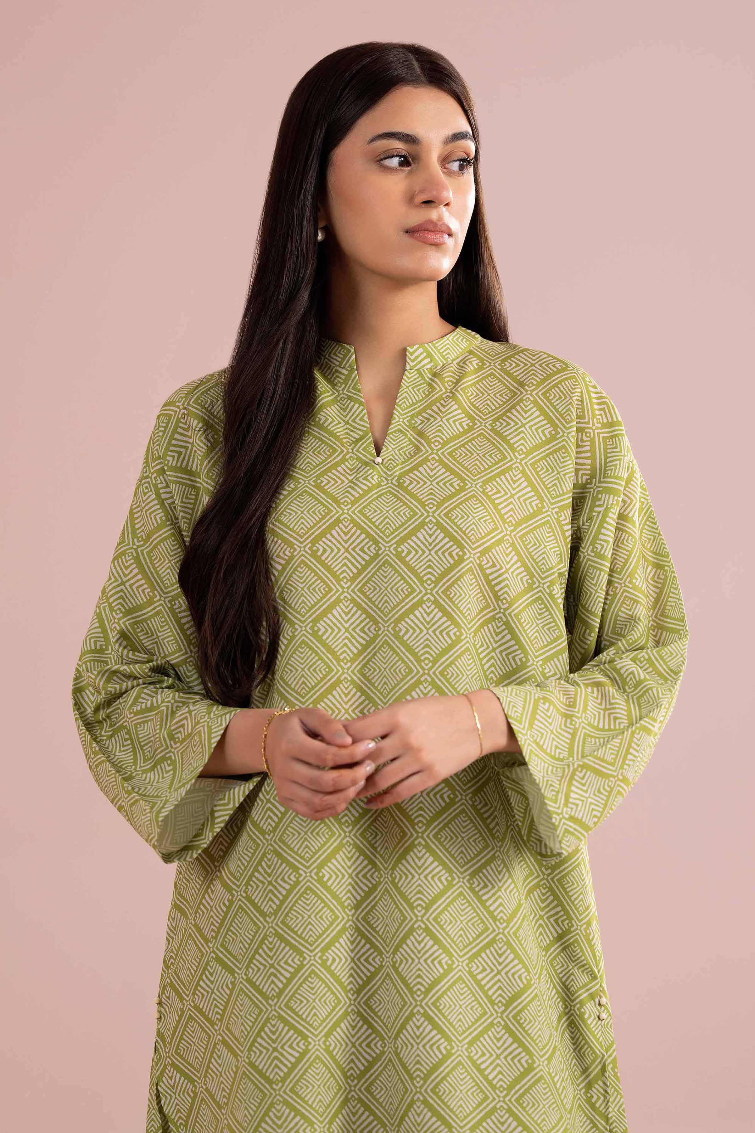 NishatUK - Green Printed Lawn ready to wear Dress