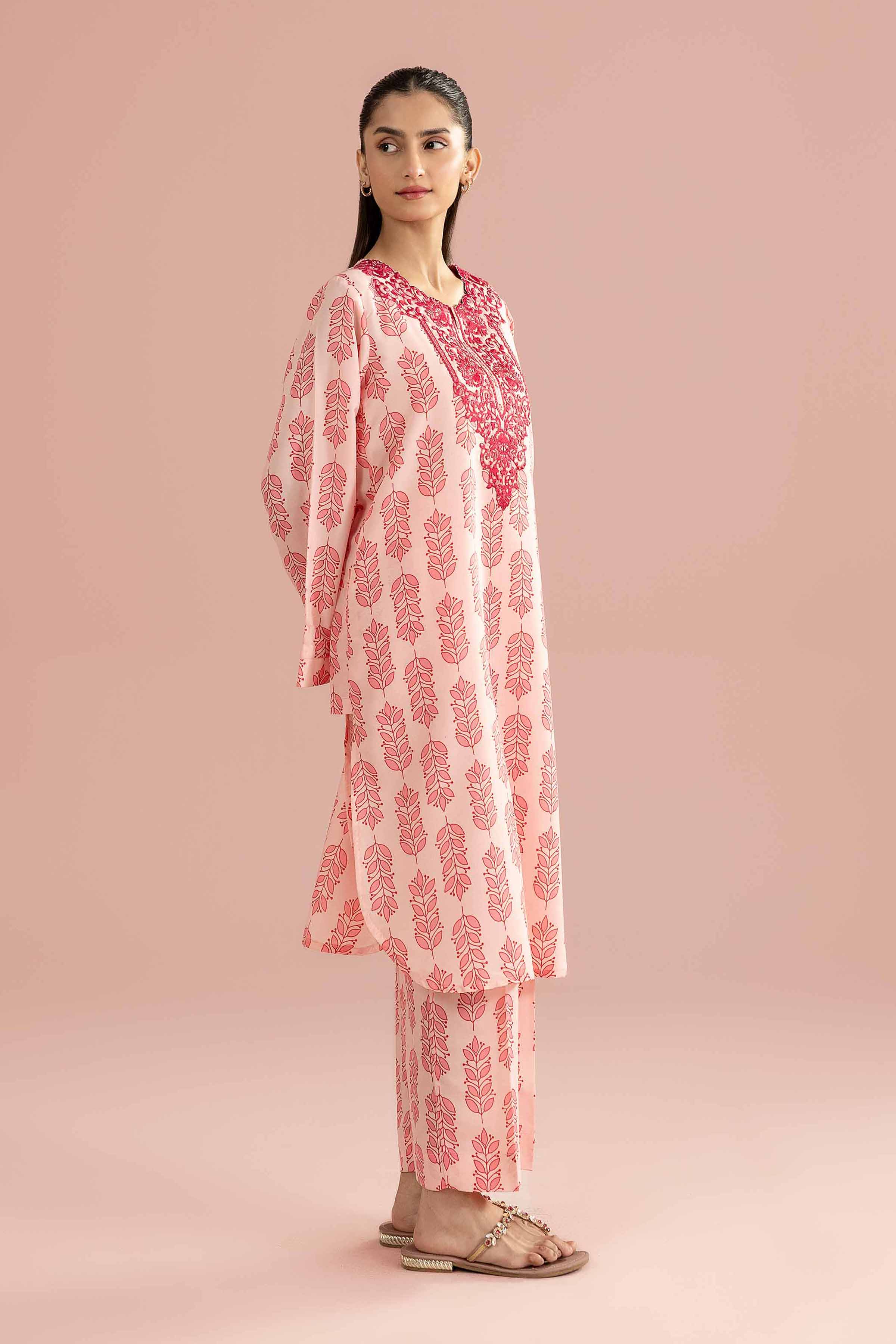 Nishat UK - Pink Embroidered Lawn 2-piece ready to wear Dress