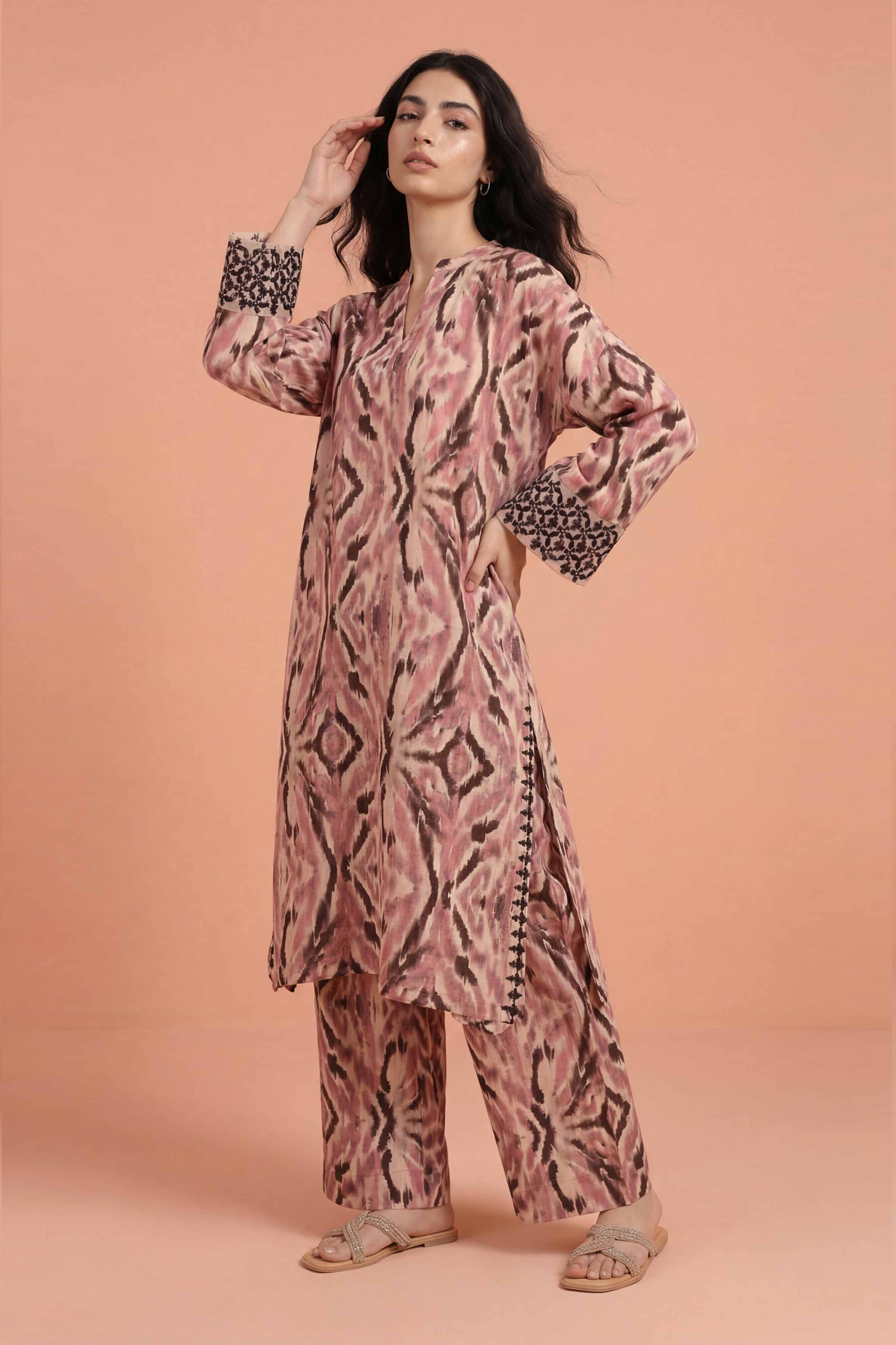 NishatUK - Pink Embroidered Lawn 2-piece ready to wear Dress