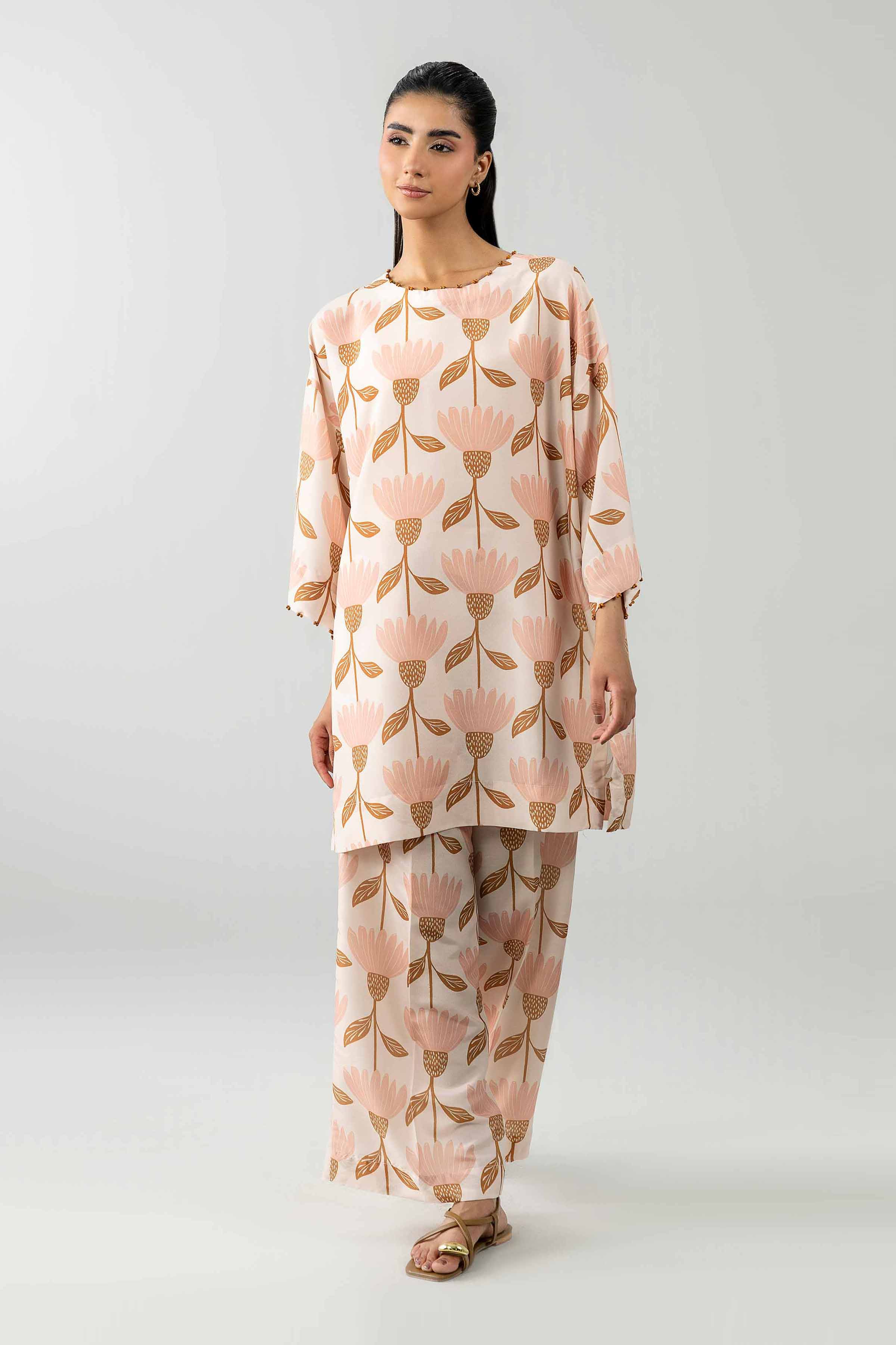 Nishat UK - Off White Printed Lawn 2 Pieces ready to wear Dress