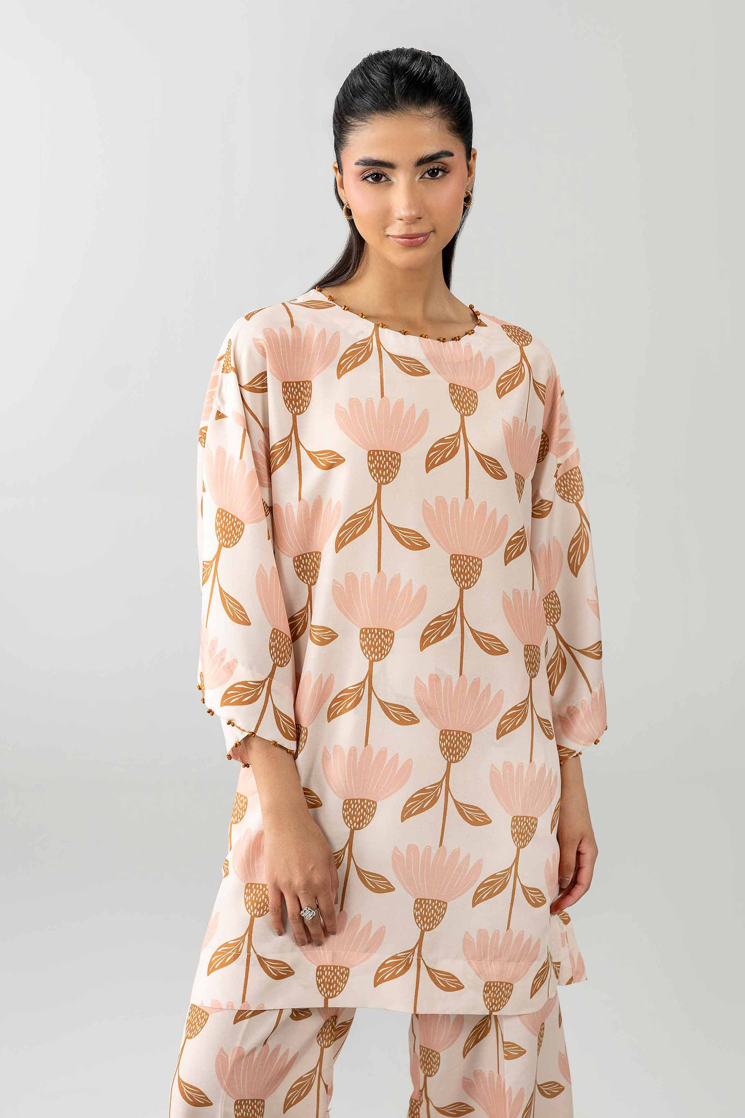 Nishat UK - Off White Printed Lawn 2 Pieces ready to wear Dress