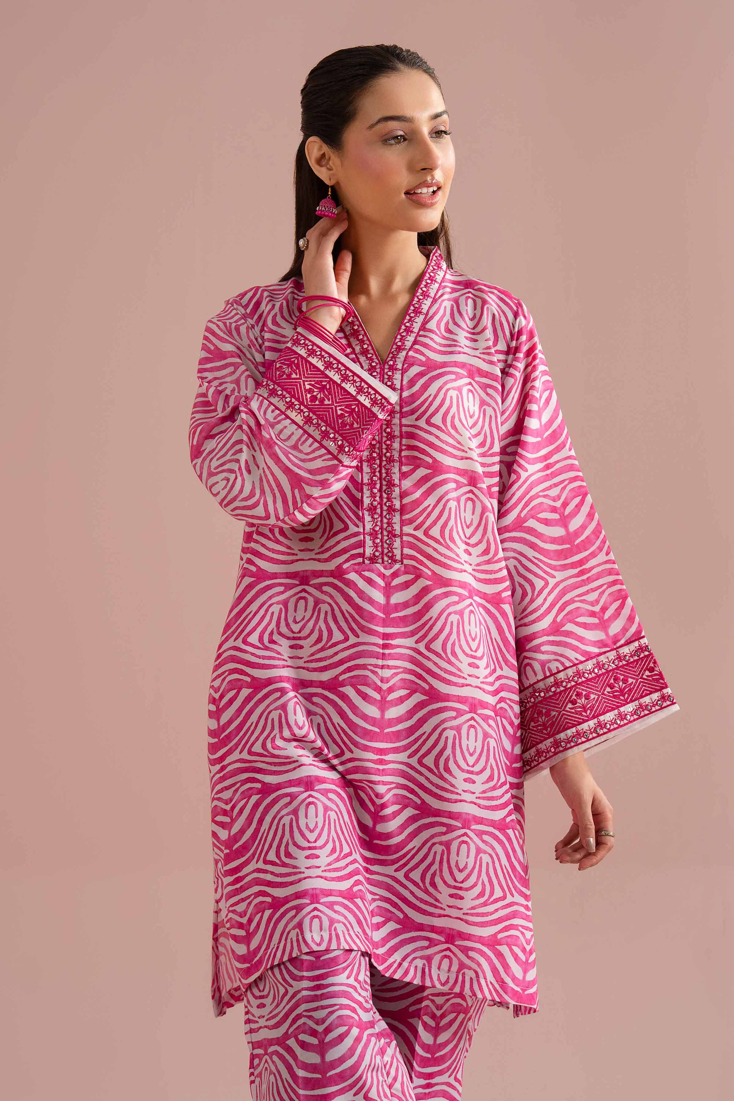 NishatUK - Pink Embroidered Lawn 2-piece ready to wear Dress