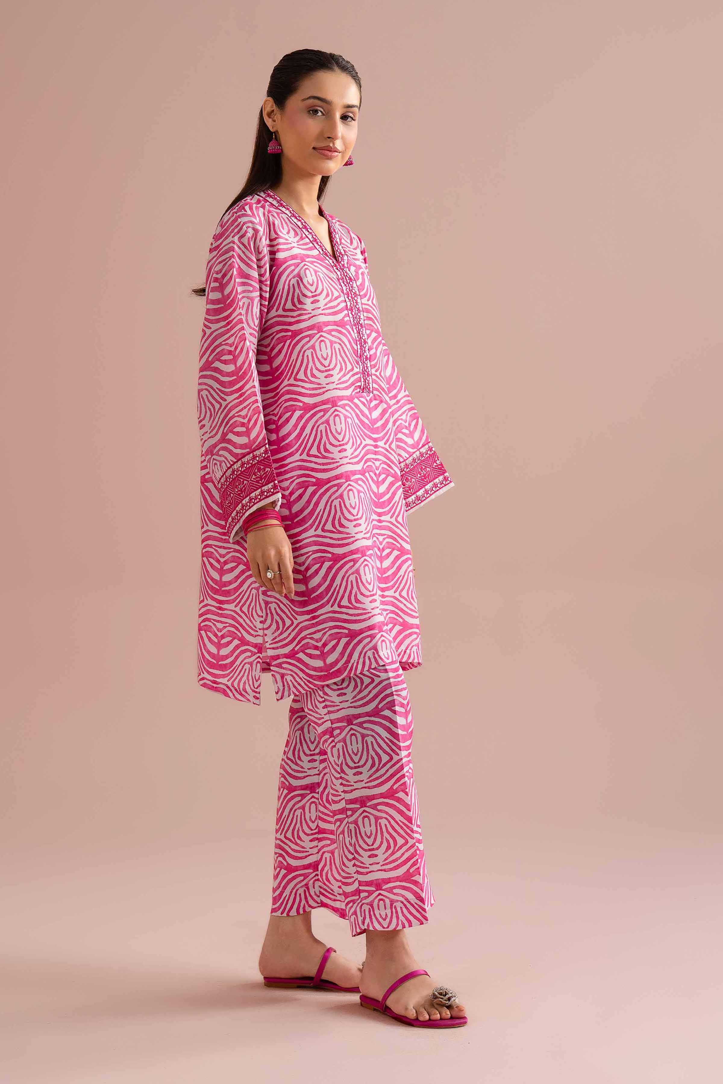 NishatUK - Pink Embroidered Lawn 2-piece ready to wear Dress
