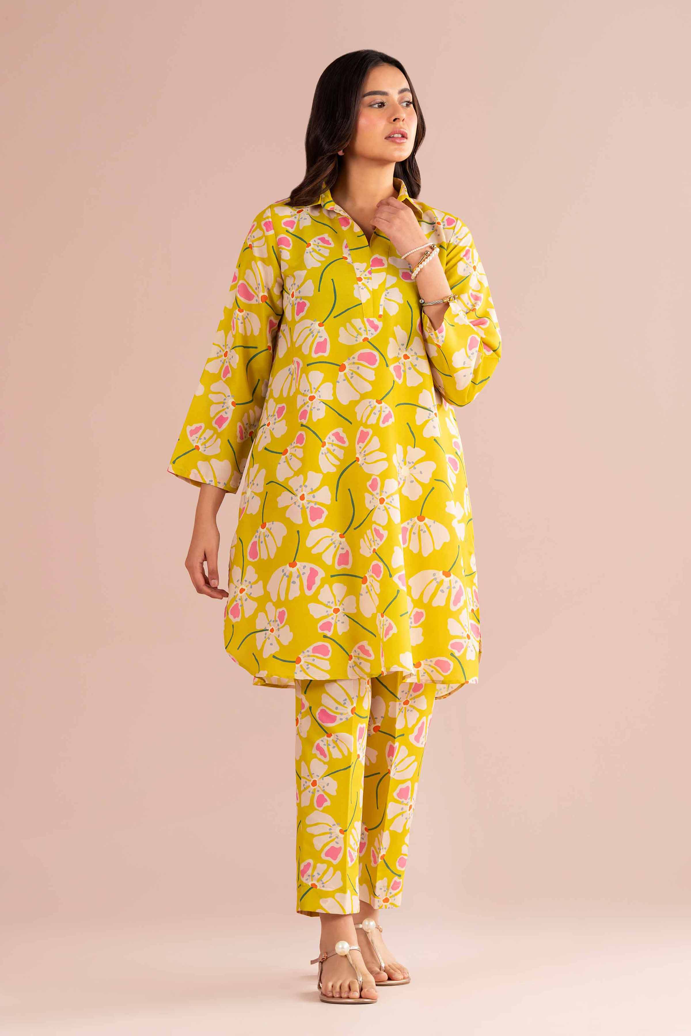 NishatUK - Pink Printed Lawn 2-piece ready to wear Dress