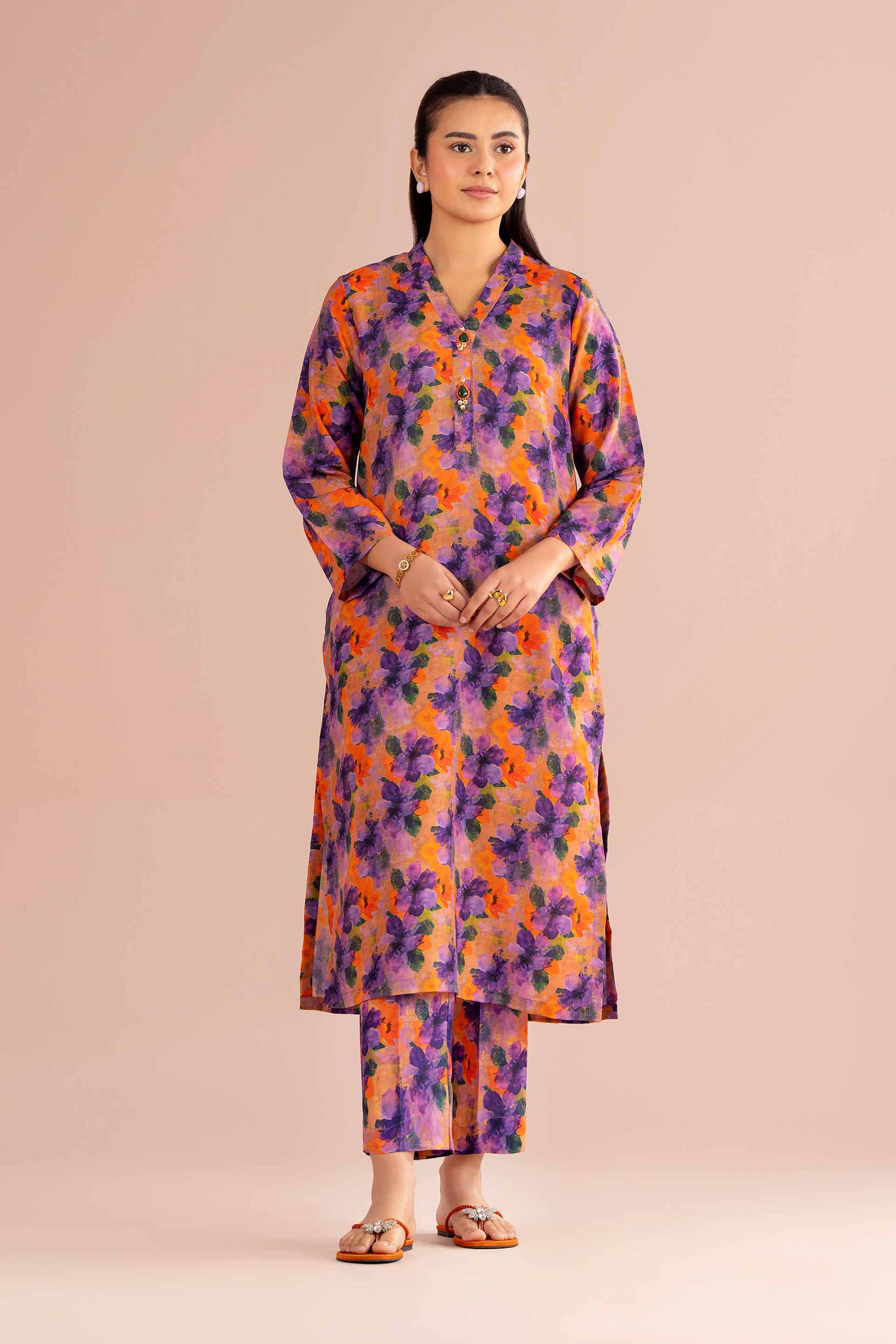 NishatUK - Multi Printed Lawn 2-piece ready to wear Dress