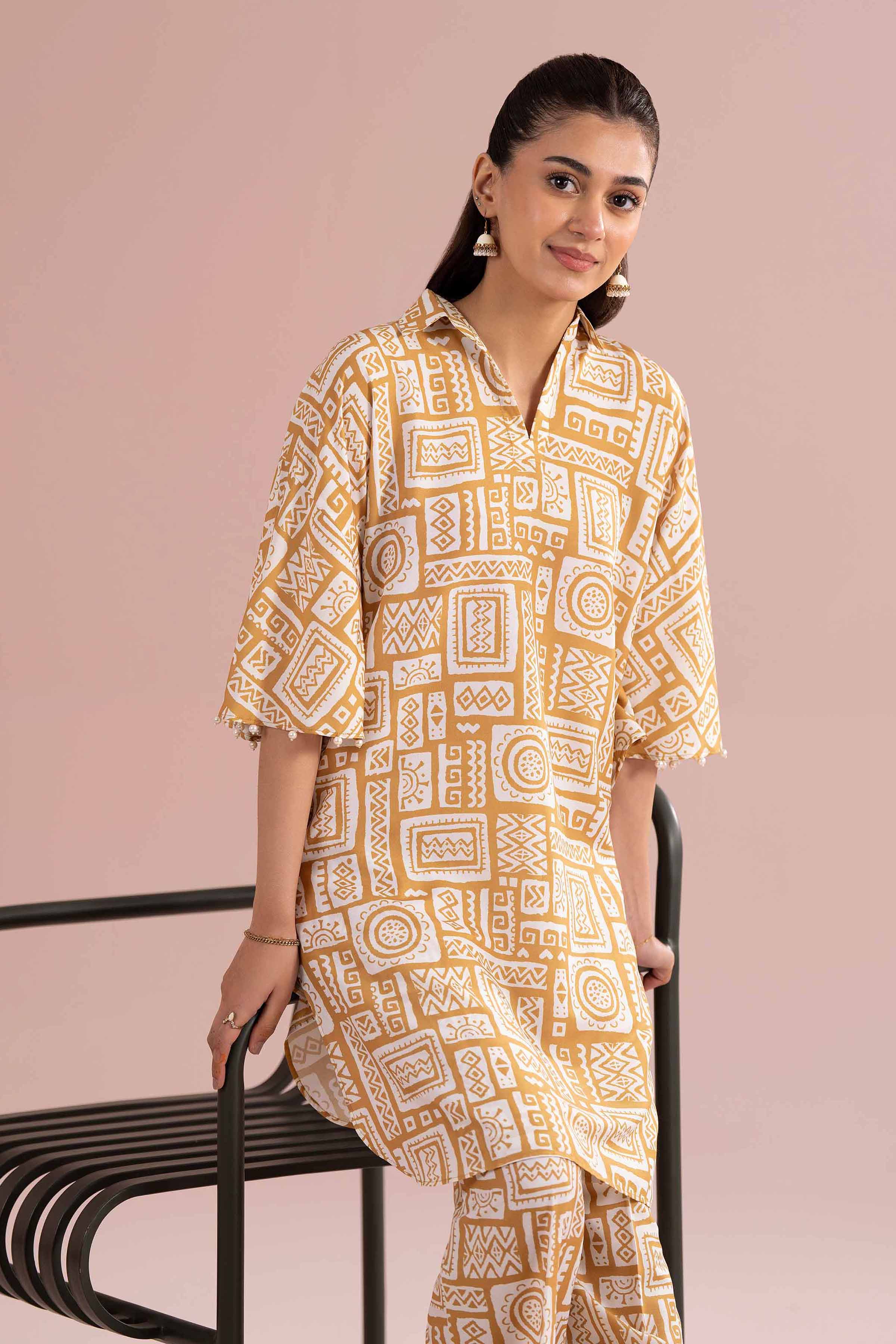 NishatUK - Yellow Printed Lawn ready to wear Dress