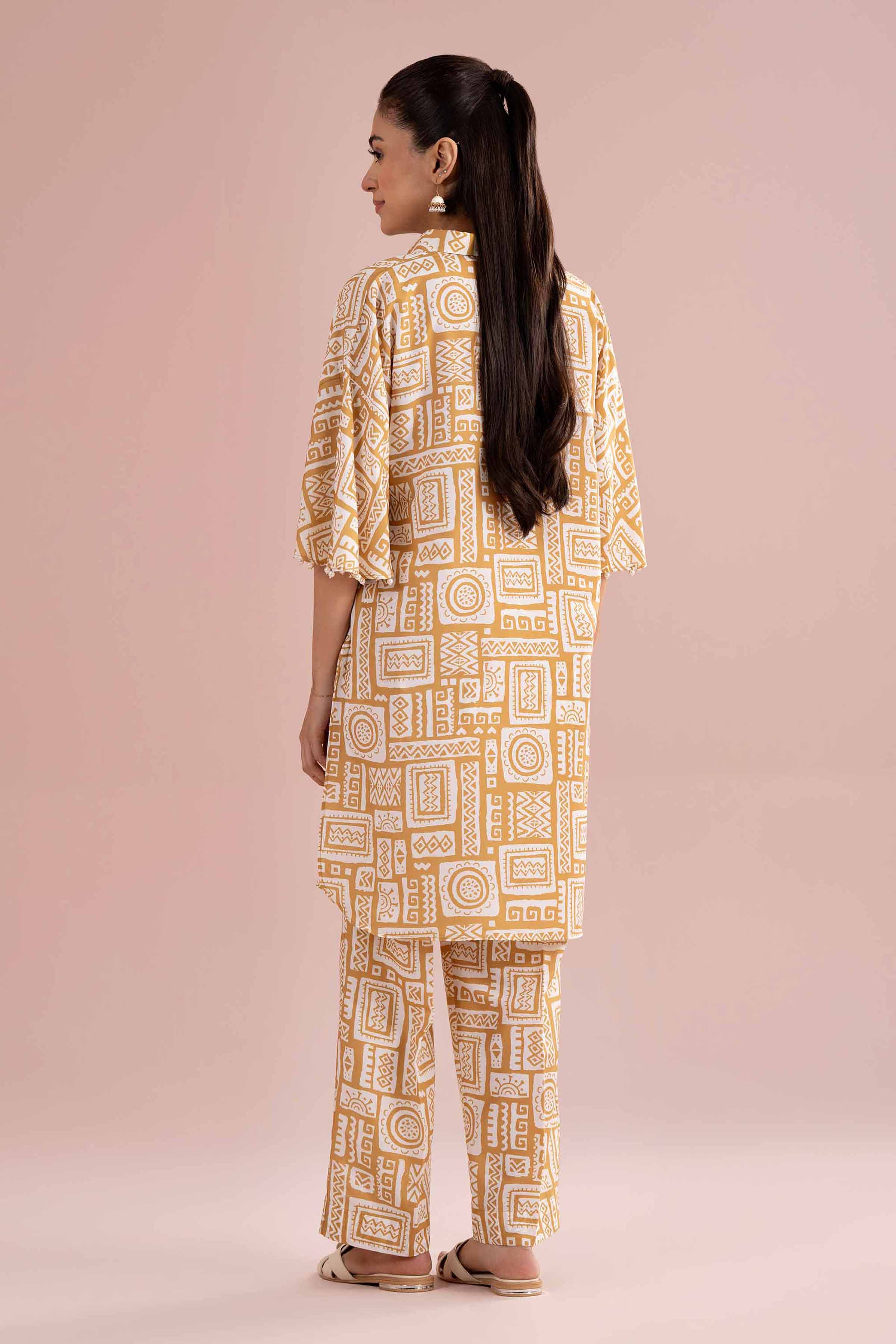 NishatUK - Yellow Printed Lawn ready to wear Dress