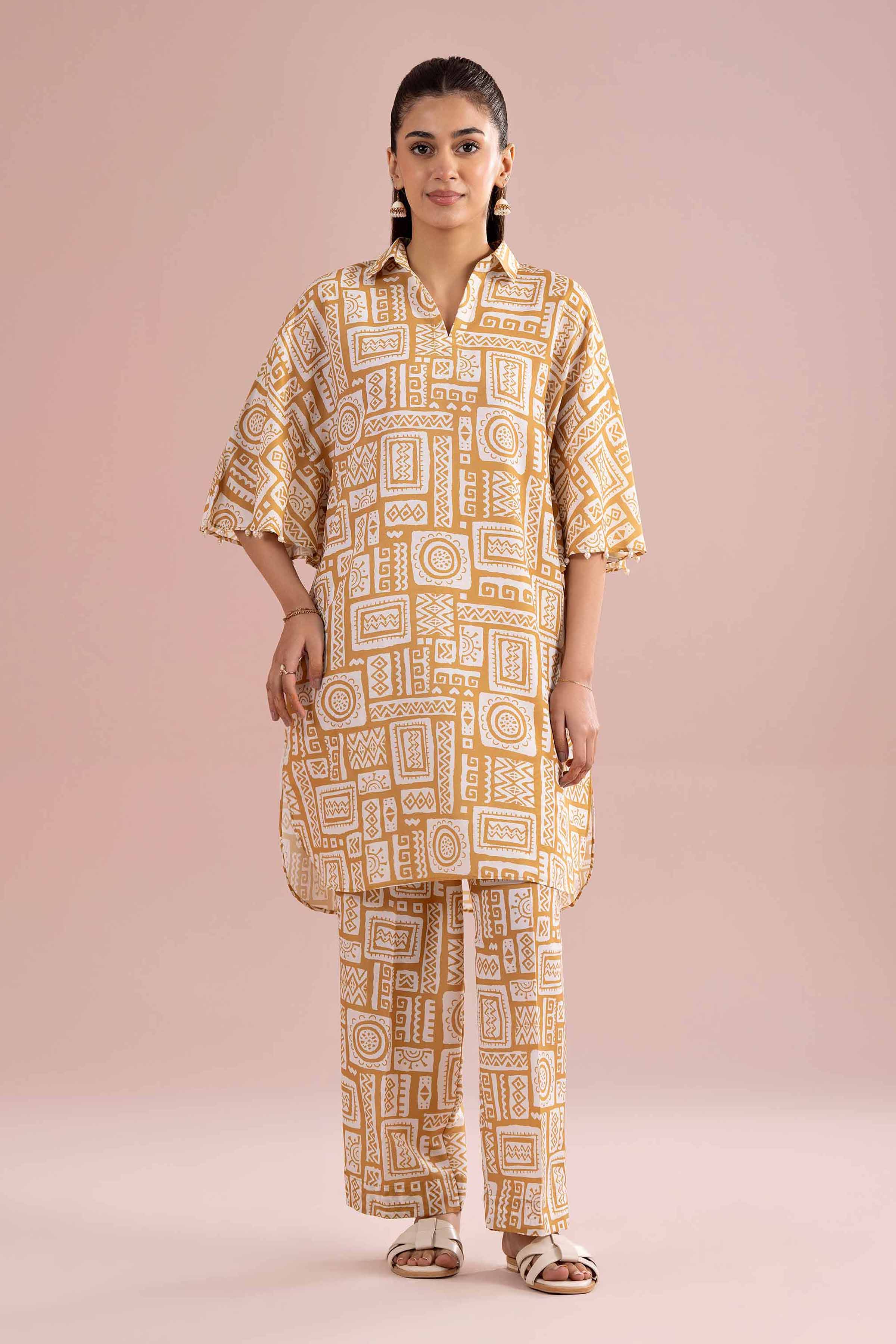 NishatUK - Yellow Printed Lawn ready to wear Dress