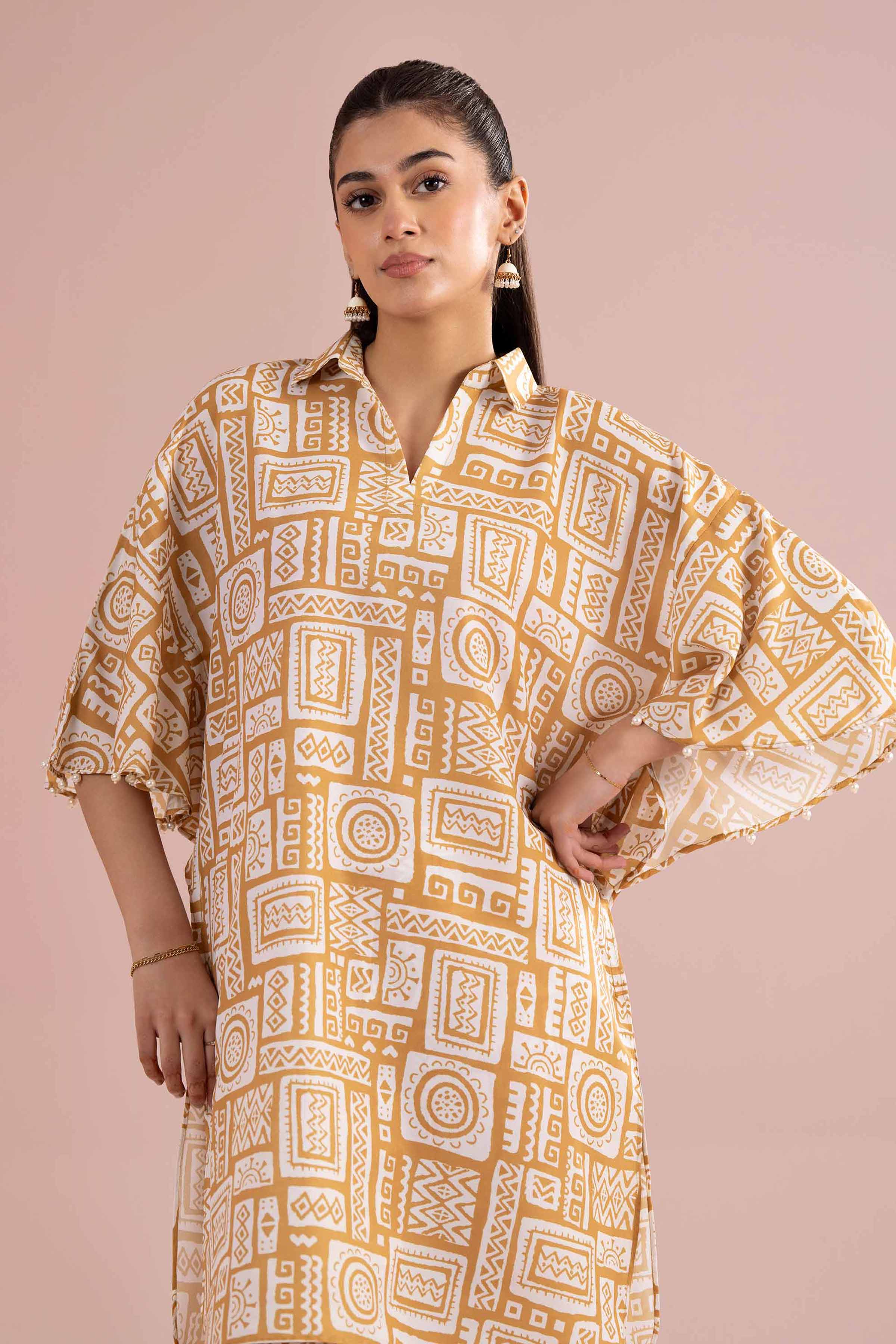 NishatUK - Yellow Printed Lawn ready to wear Dress