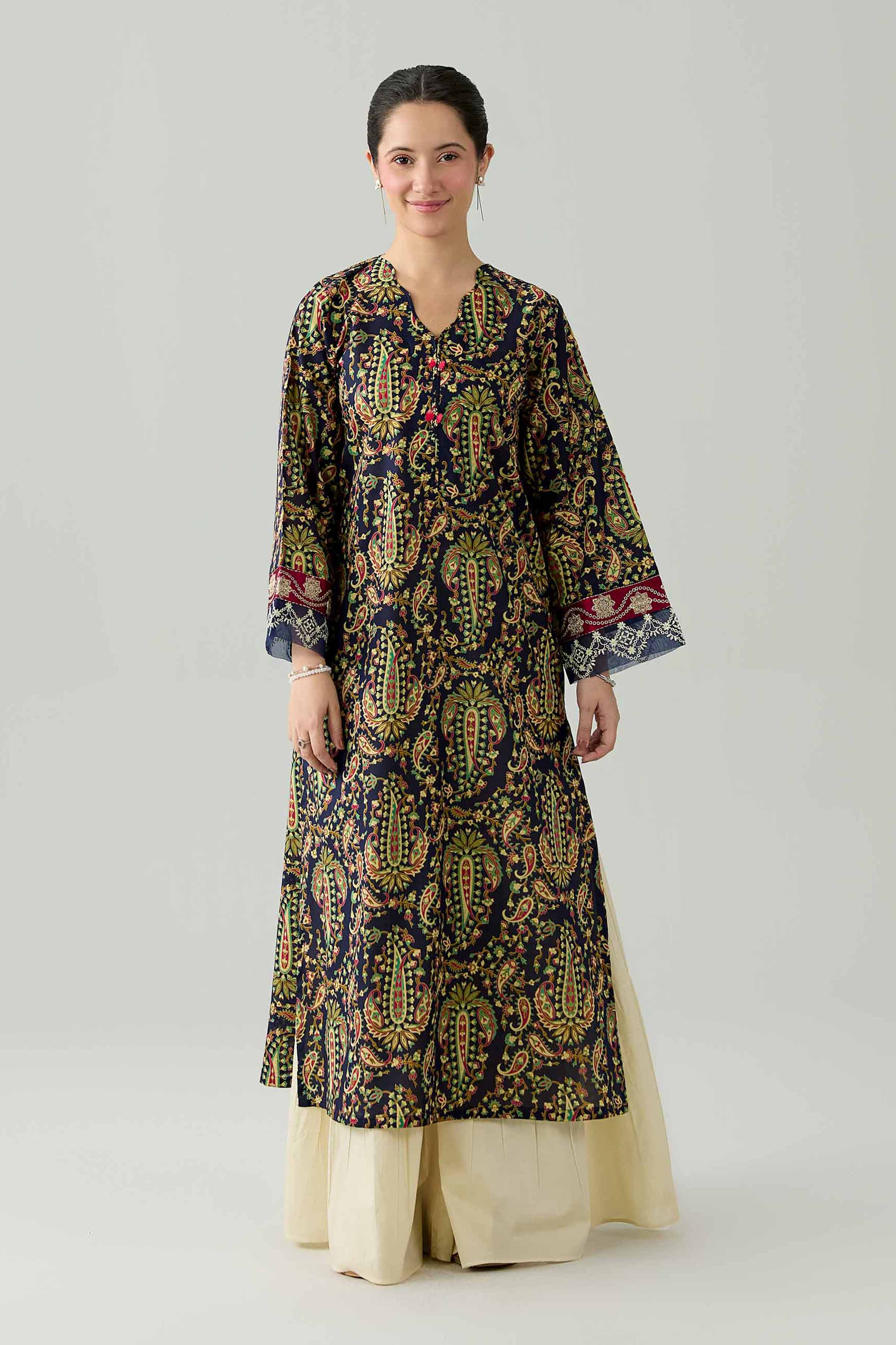 Nishat UK - Blue Embroidered Lawn 1-piece ready to wear Shirt