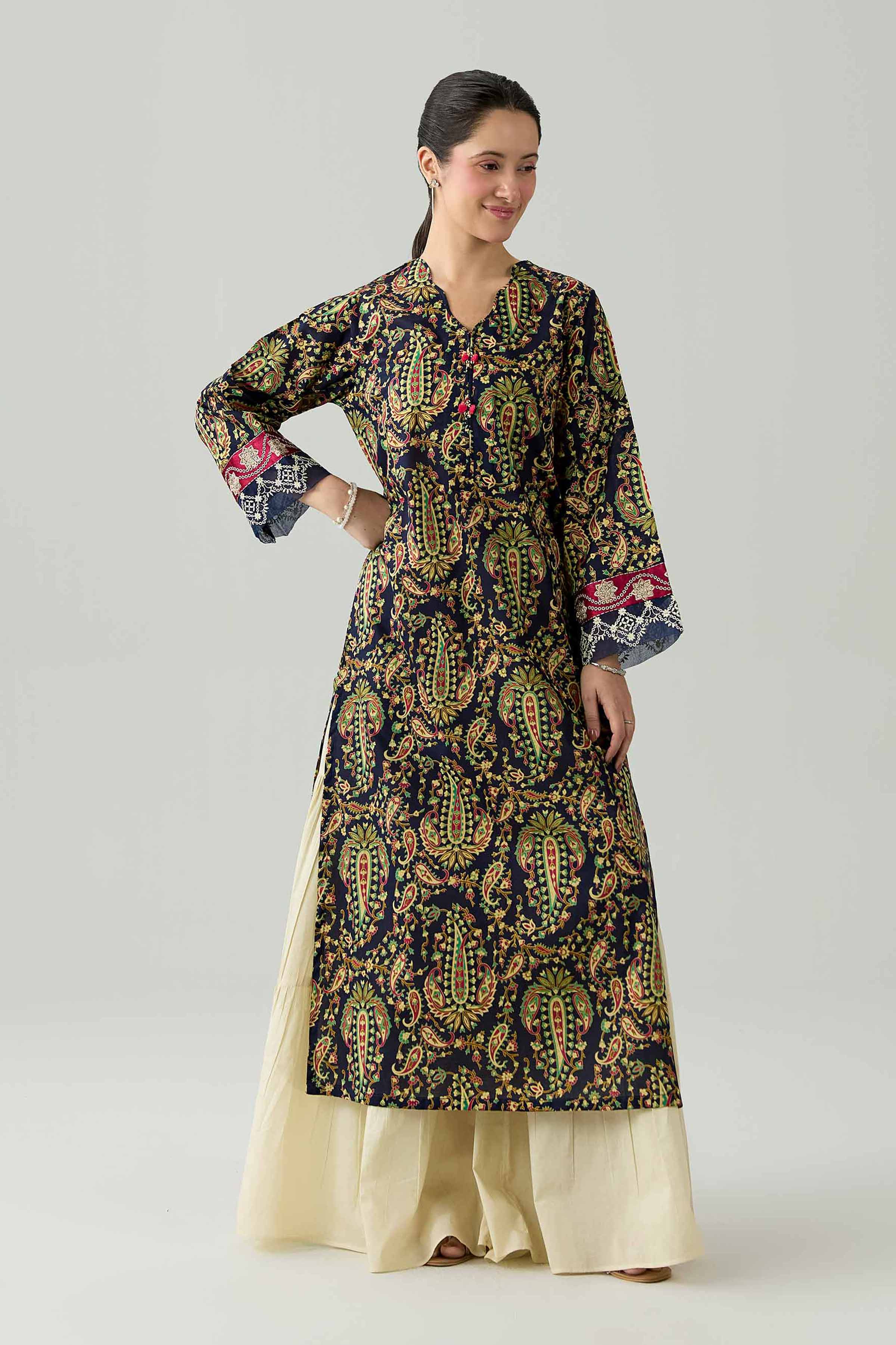 Nishat UK - Blue Embroidered Lawn 1-piece ready to wear Shirt