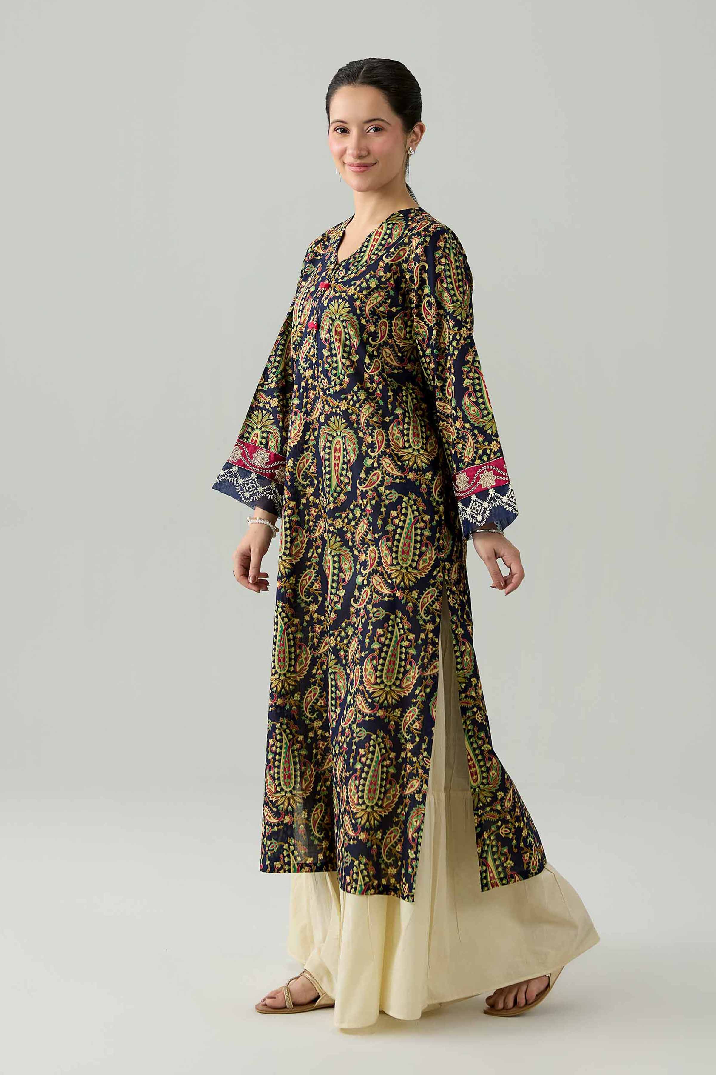 Nishat UK - Blue Embroidered Lawn 1-piece ready to wear Shirt