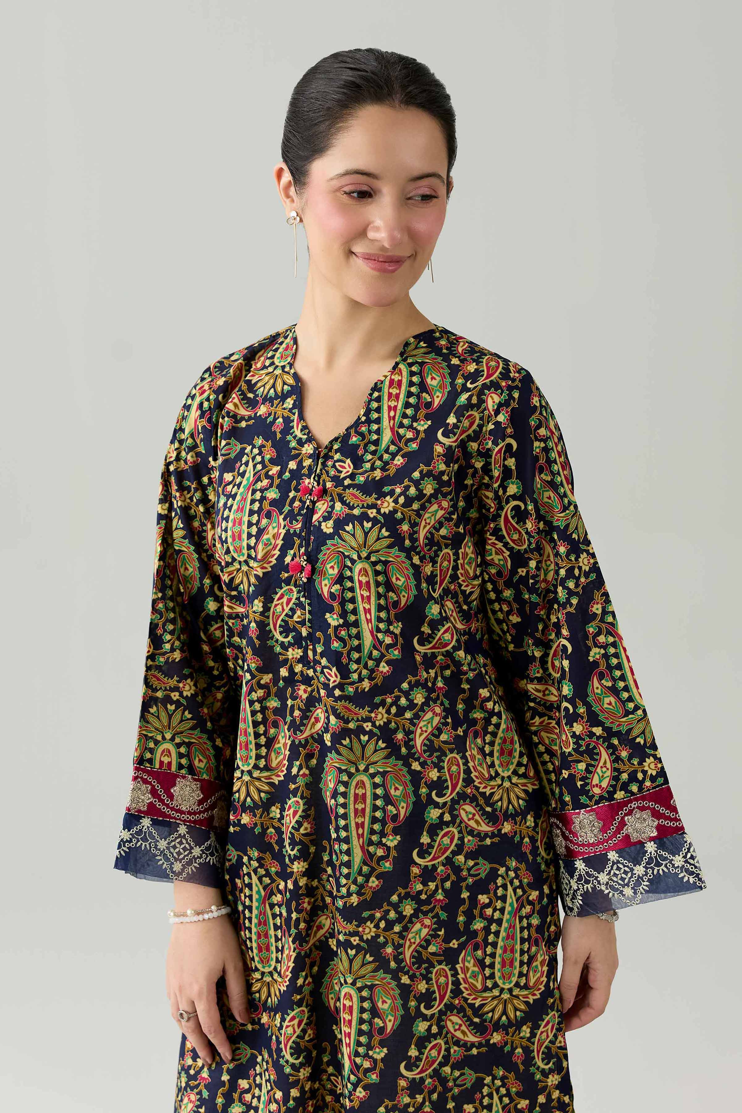 Nishat UK - Blue Embroidered Lawn 1-piece ready to wear Shirt