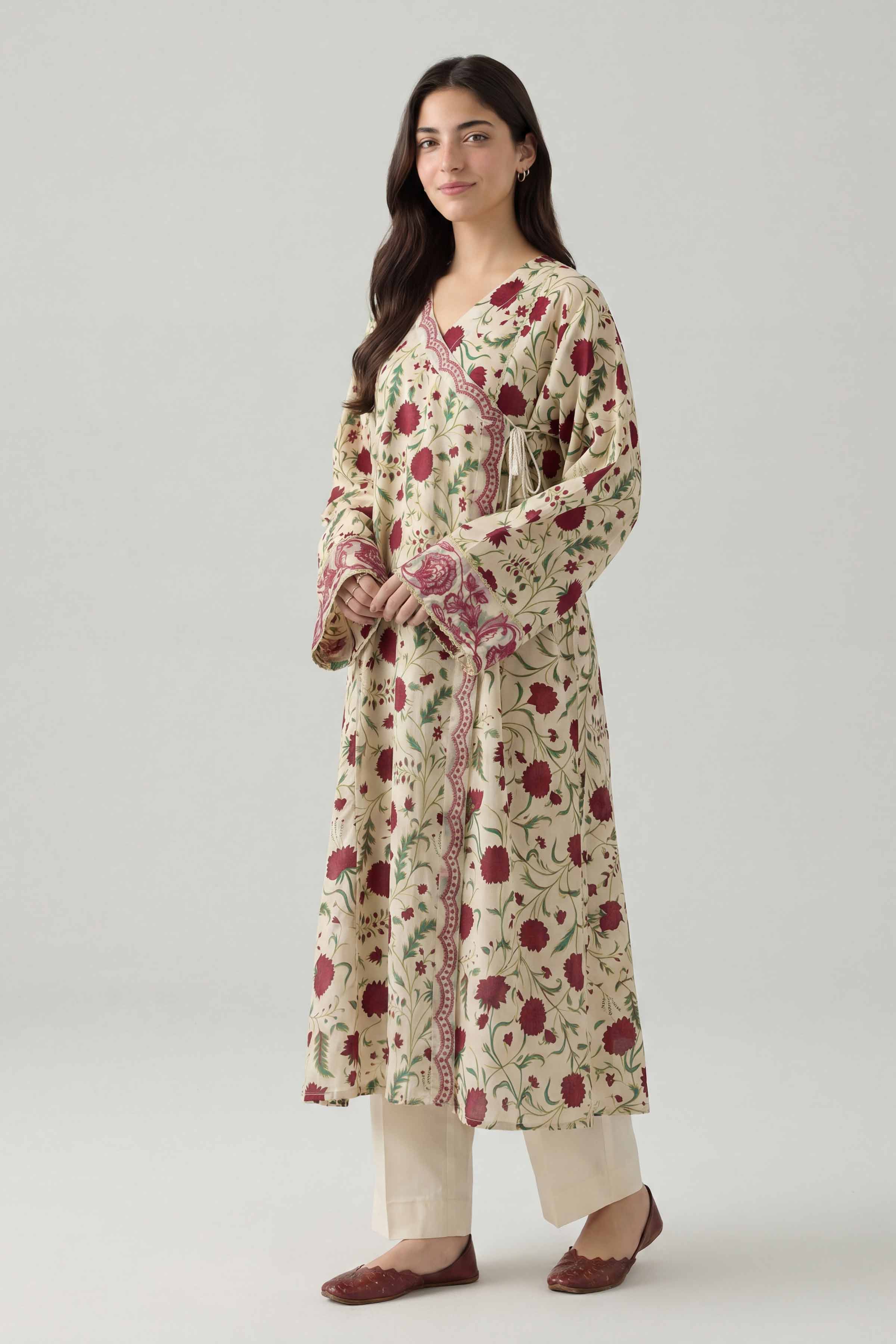 Nishat UK - Off White Embroidered Lawn 1 Piece ready to wear Shirt