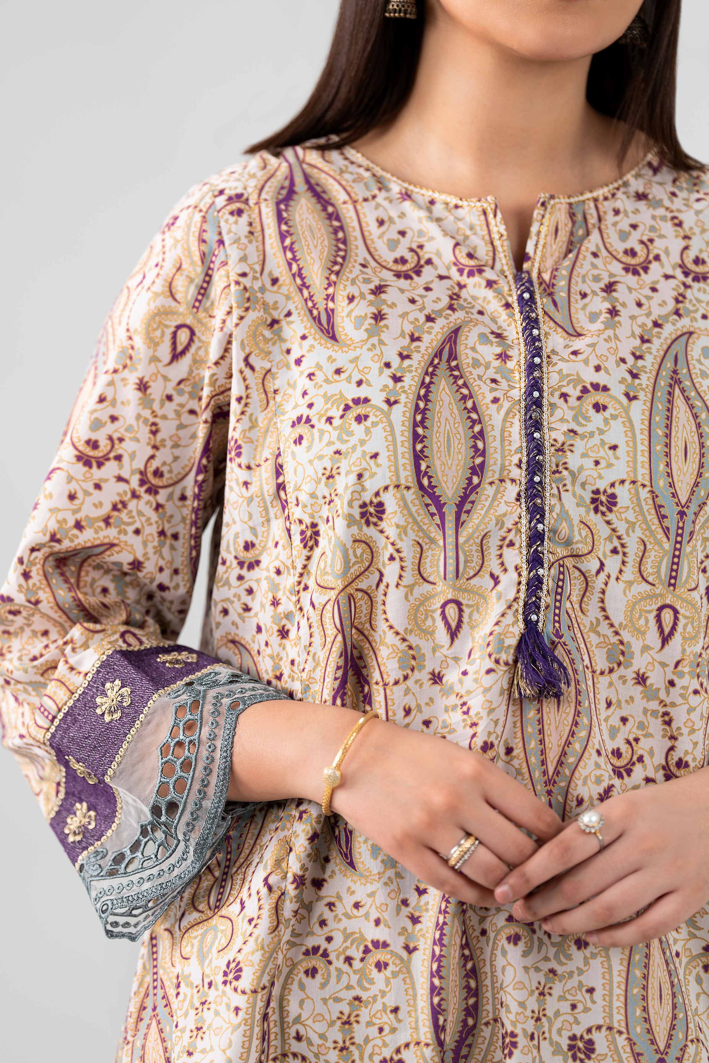Nishat UK - Beige Embroidered Lawn 1 Piece ready to wear Shirt