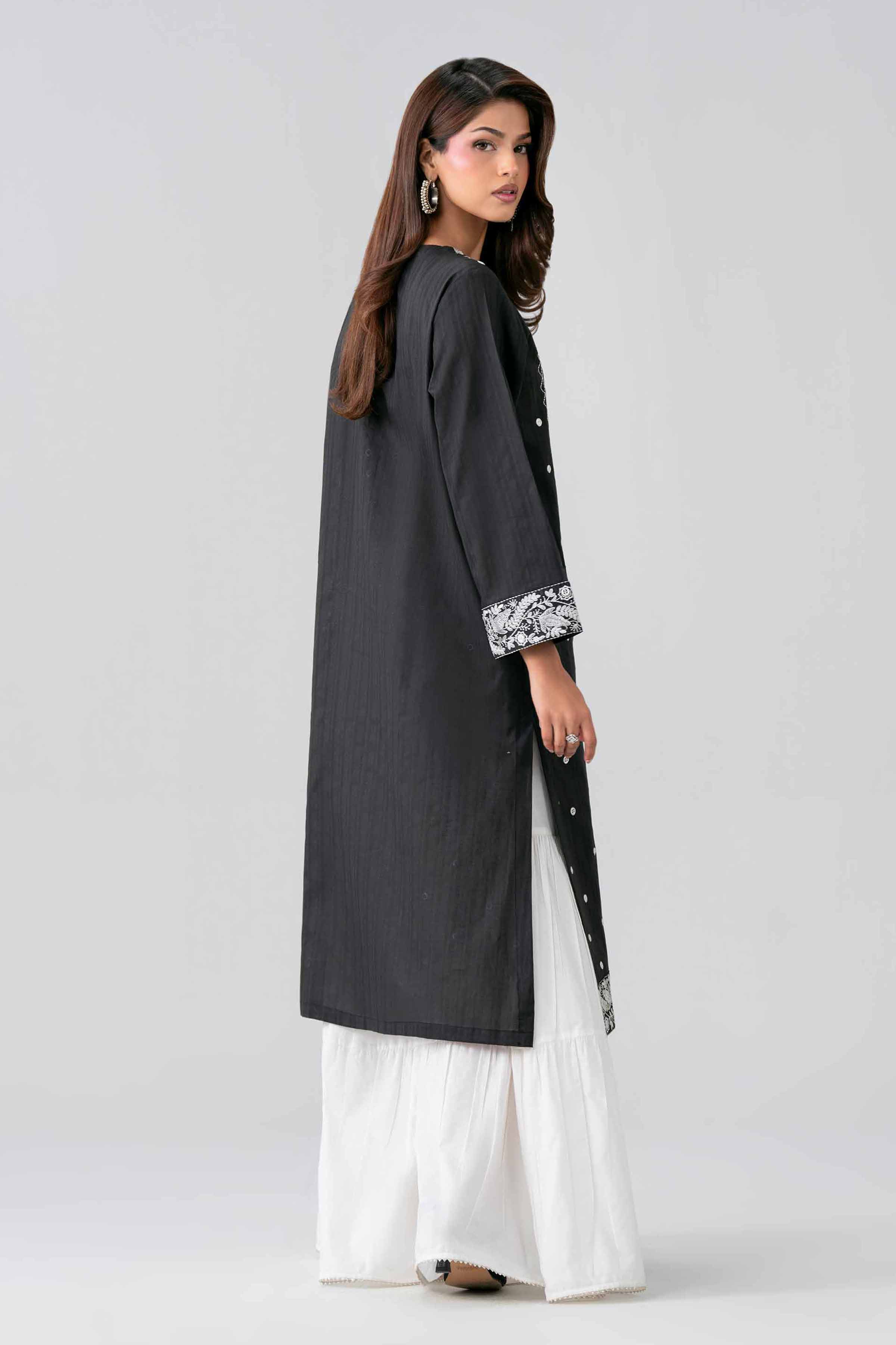 Nishat UK - Black Embroidered Dobby 1 Piece Ready To Wear Shirt