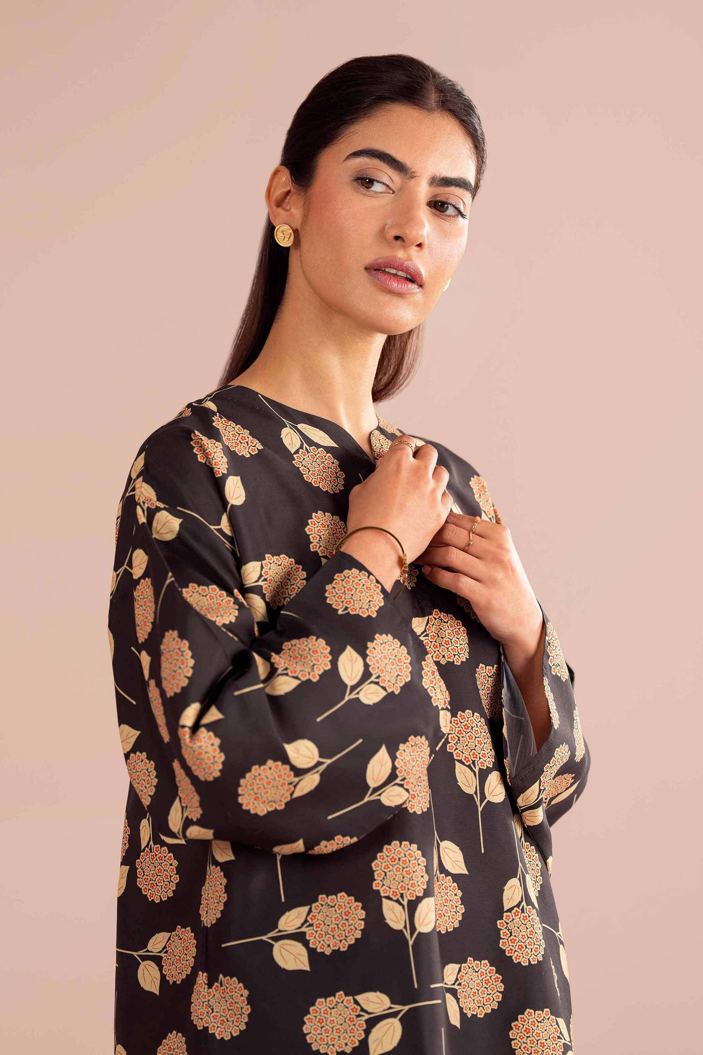 NishatUK - Black Printed Lawn 2-piece ready to wear Dress