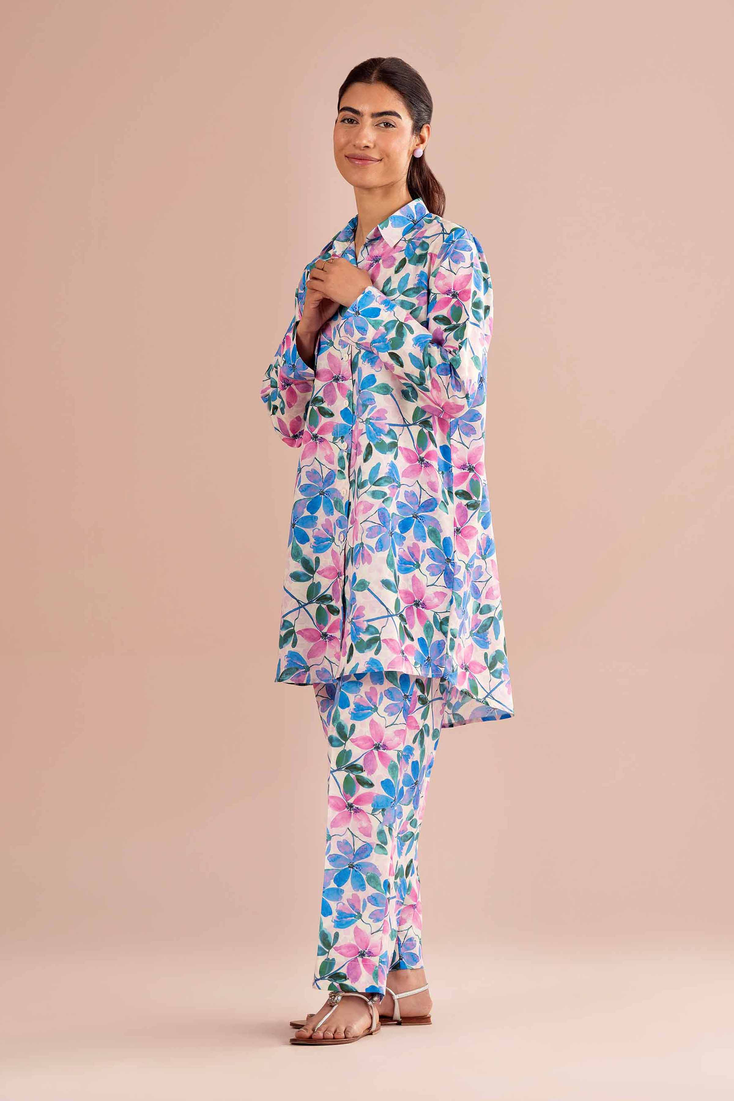 NishatUK - Pink Printed Lawn 2-piece ready to wear Dress