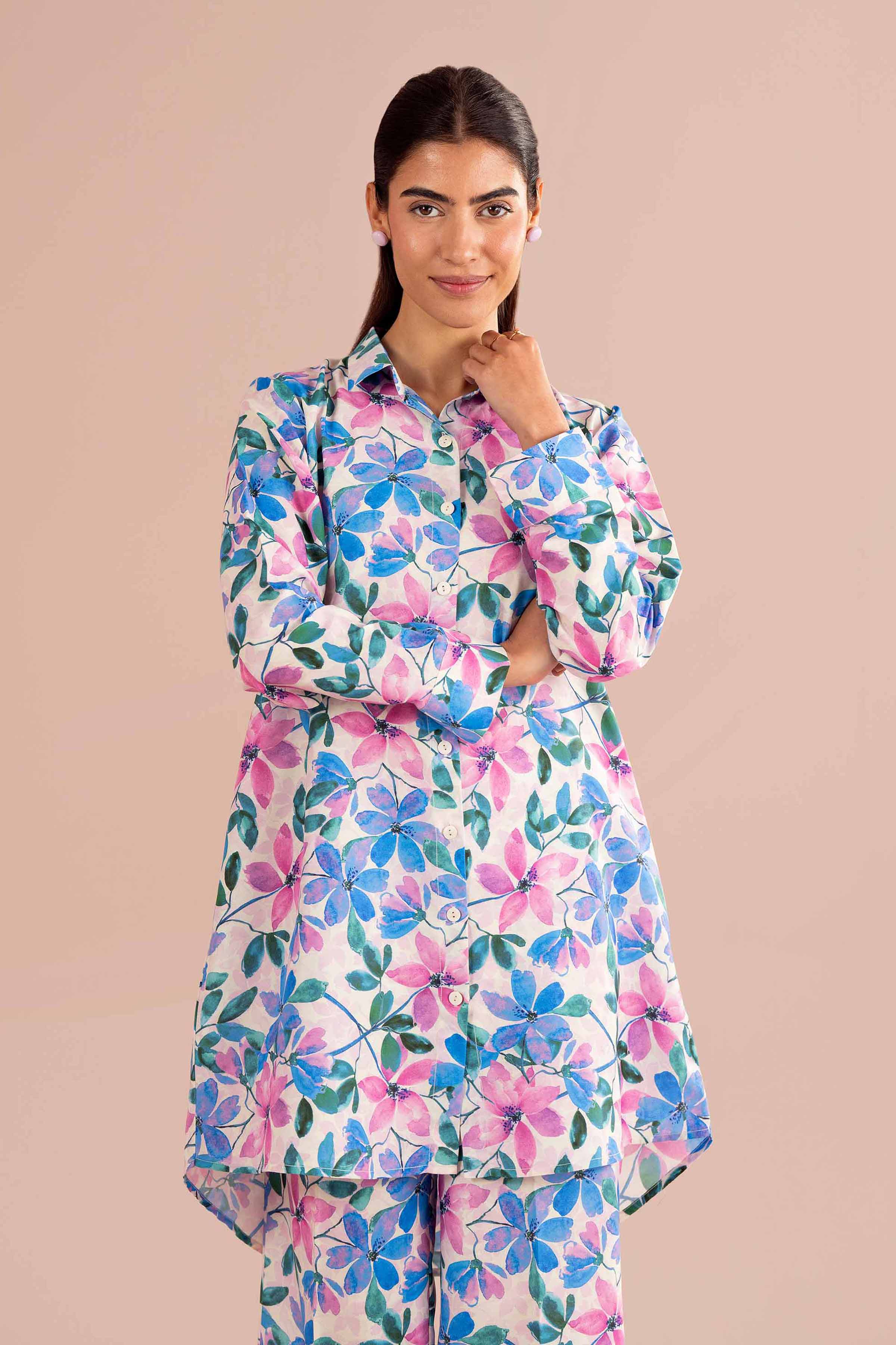 NishatUK - Pink Printed Lawn 2-piece ready to wear Dress