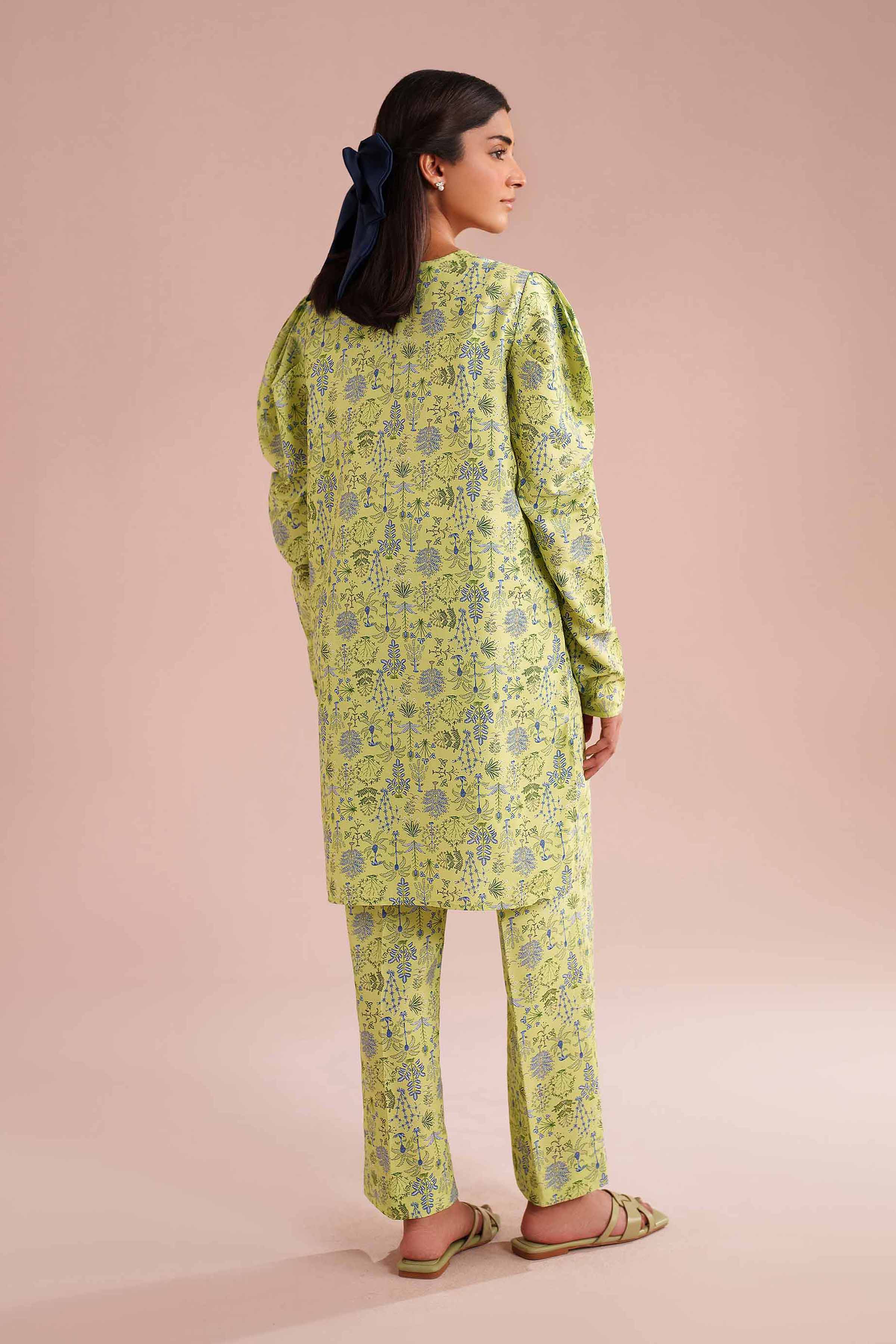 NishatUK - Green Printed Lawn 2-piece ready to wear Dress