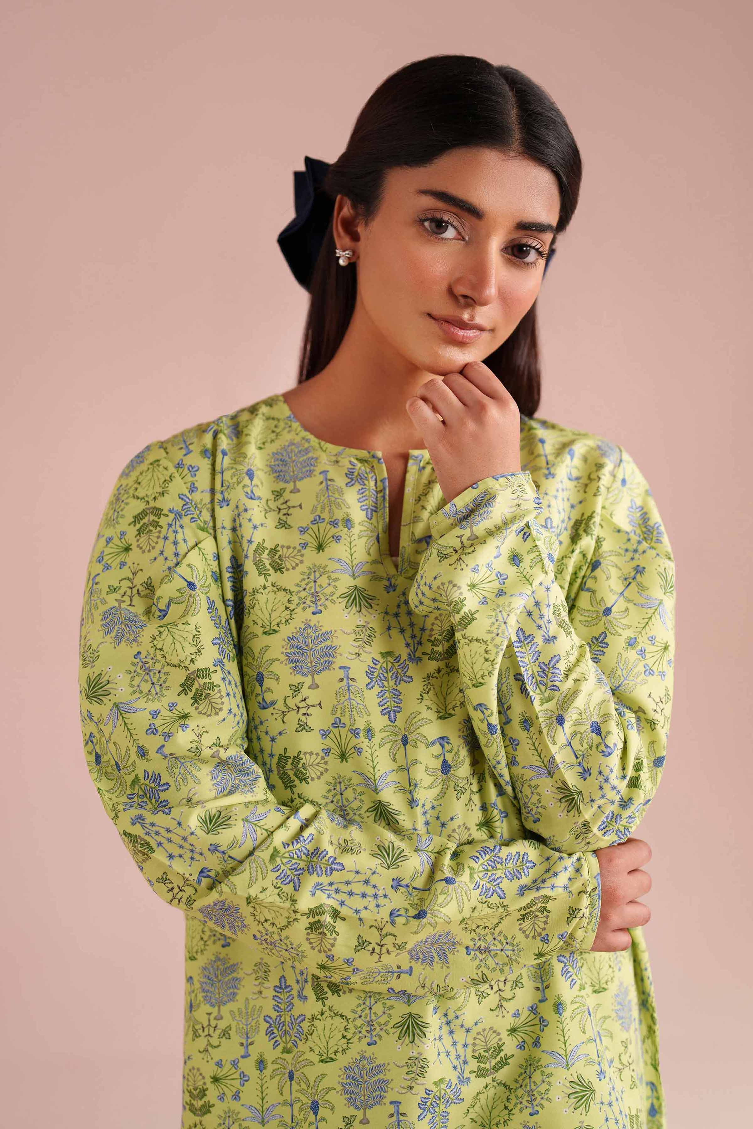 NishatUK - Green Printed Lawn 2-piece ready to wear Dress