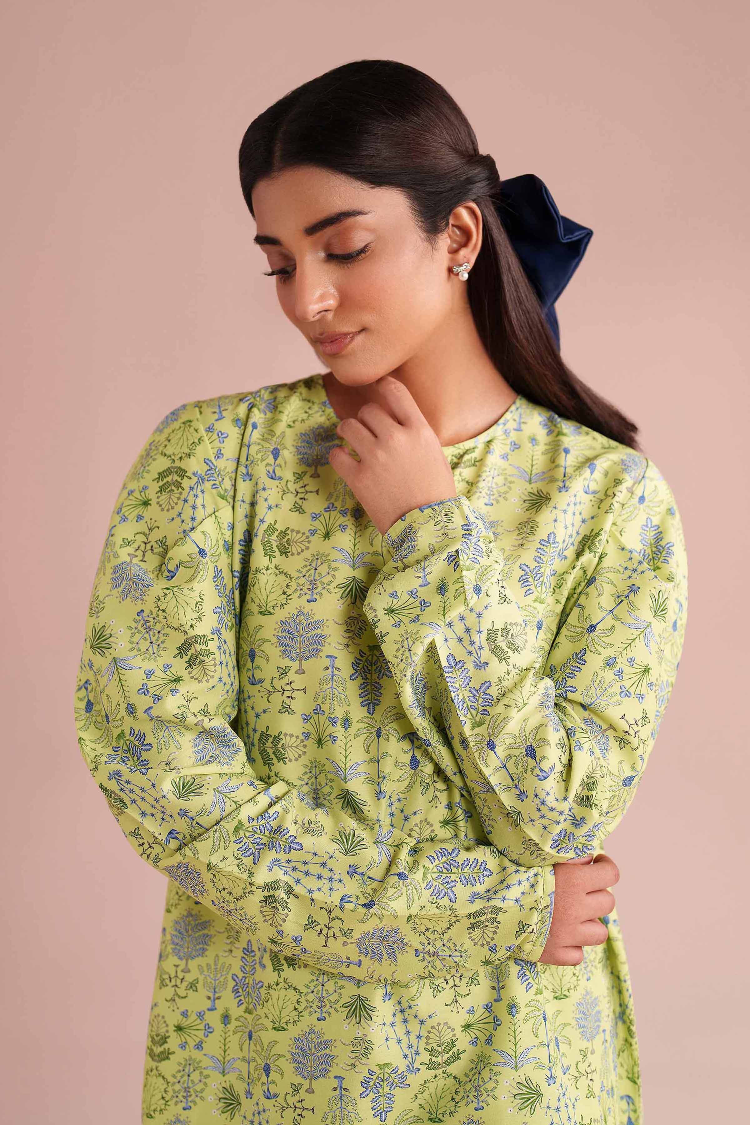 NishatUK - Green Printed Lawn 2-piece ready to wear Dress