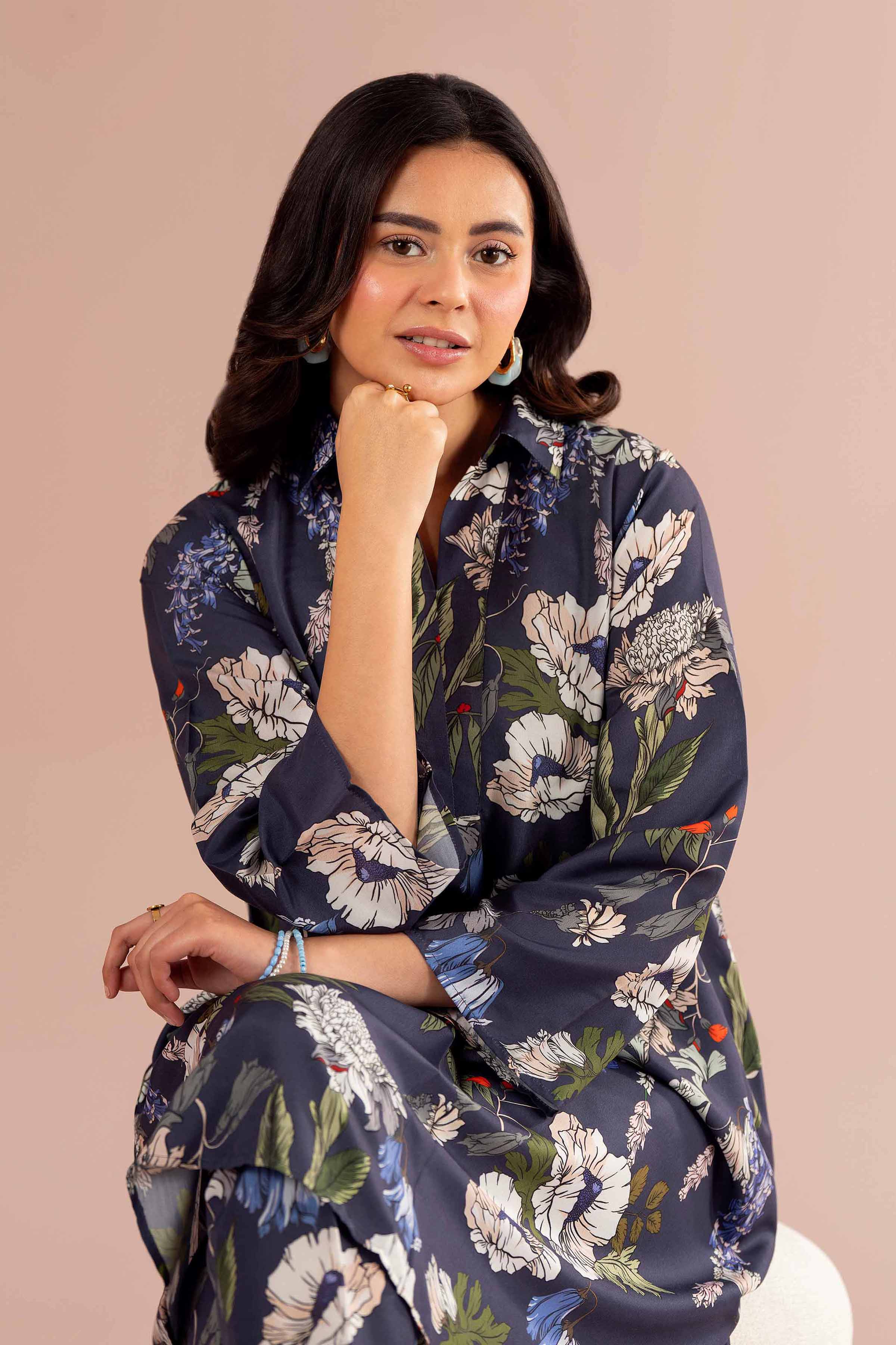 NishatUK - Blue Printed Lawn 2-piece ready to wear Dress