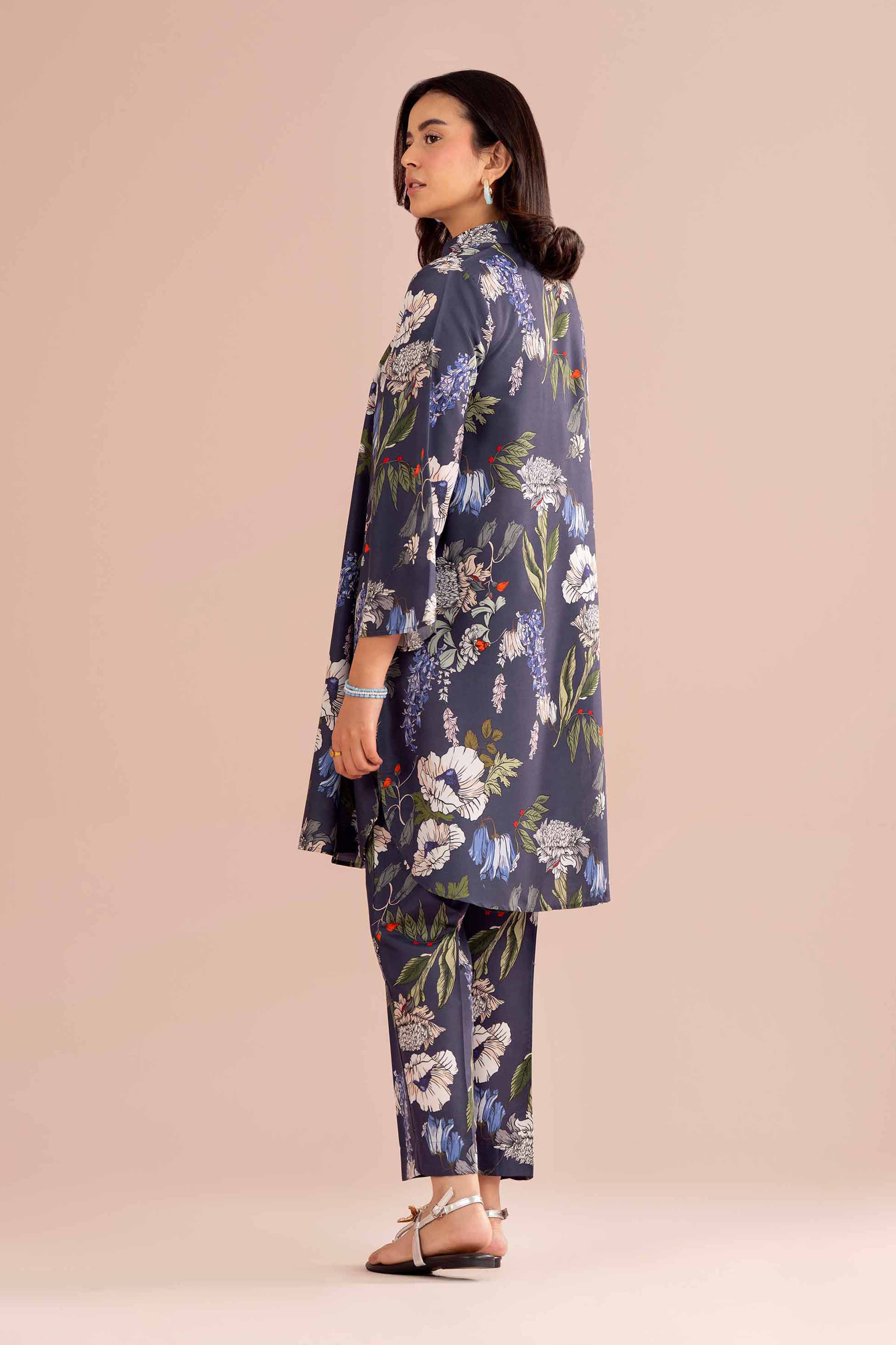 NishatUK - Blue Printed Lawn 2-piece ready to wear Dress