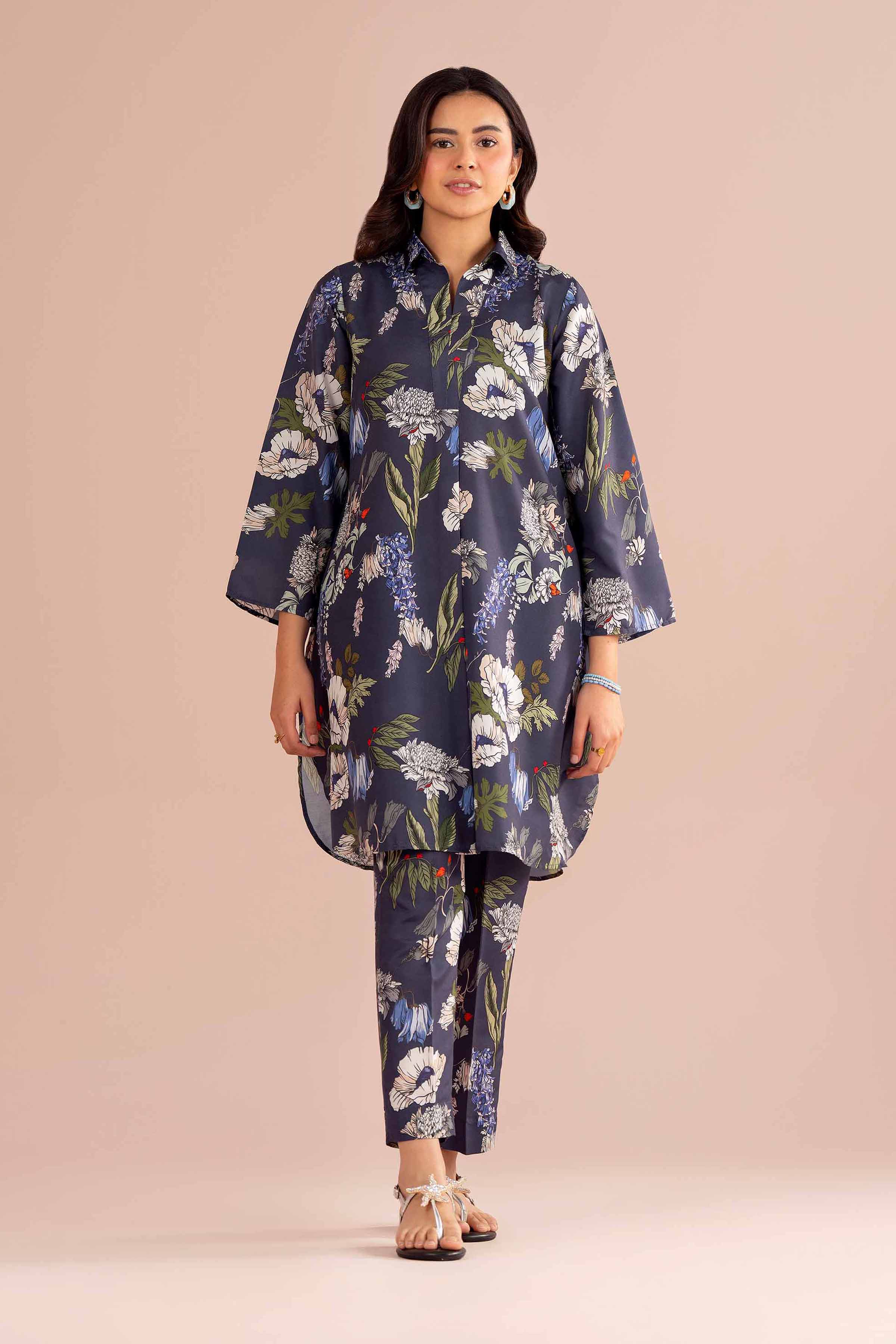NishatUK - Blue Printed Lawn 2-piece ready to wear Dress