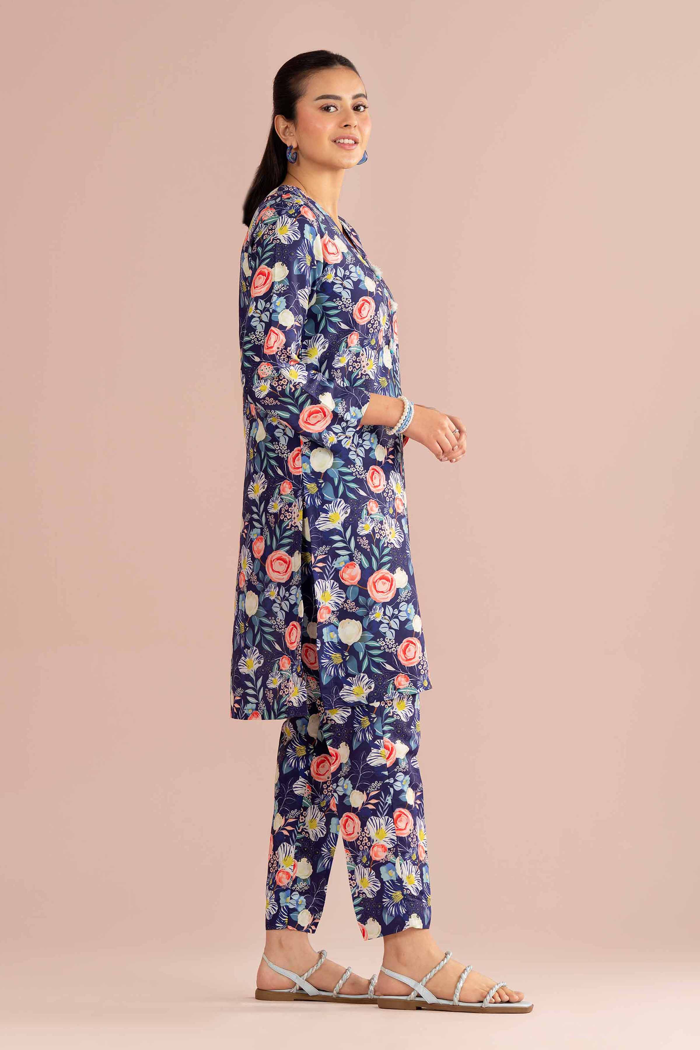 NishatUK - Blue Printed Lawn 2-piece ready to wear Dress