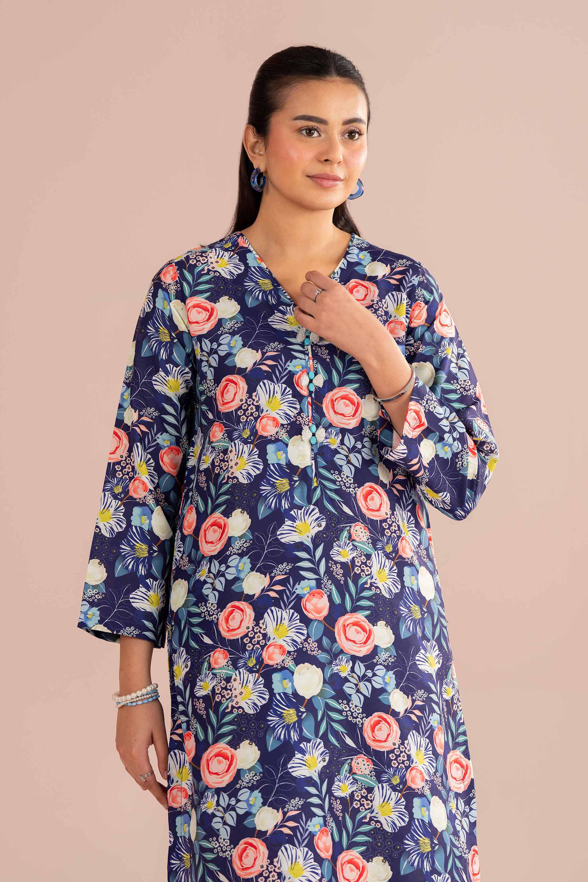 NishatUK - Blue Printed Lawn 2-piece ready to wear Dress