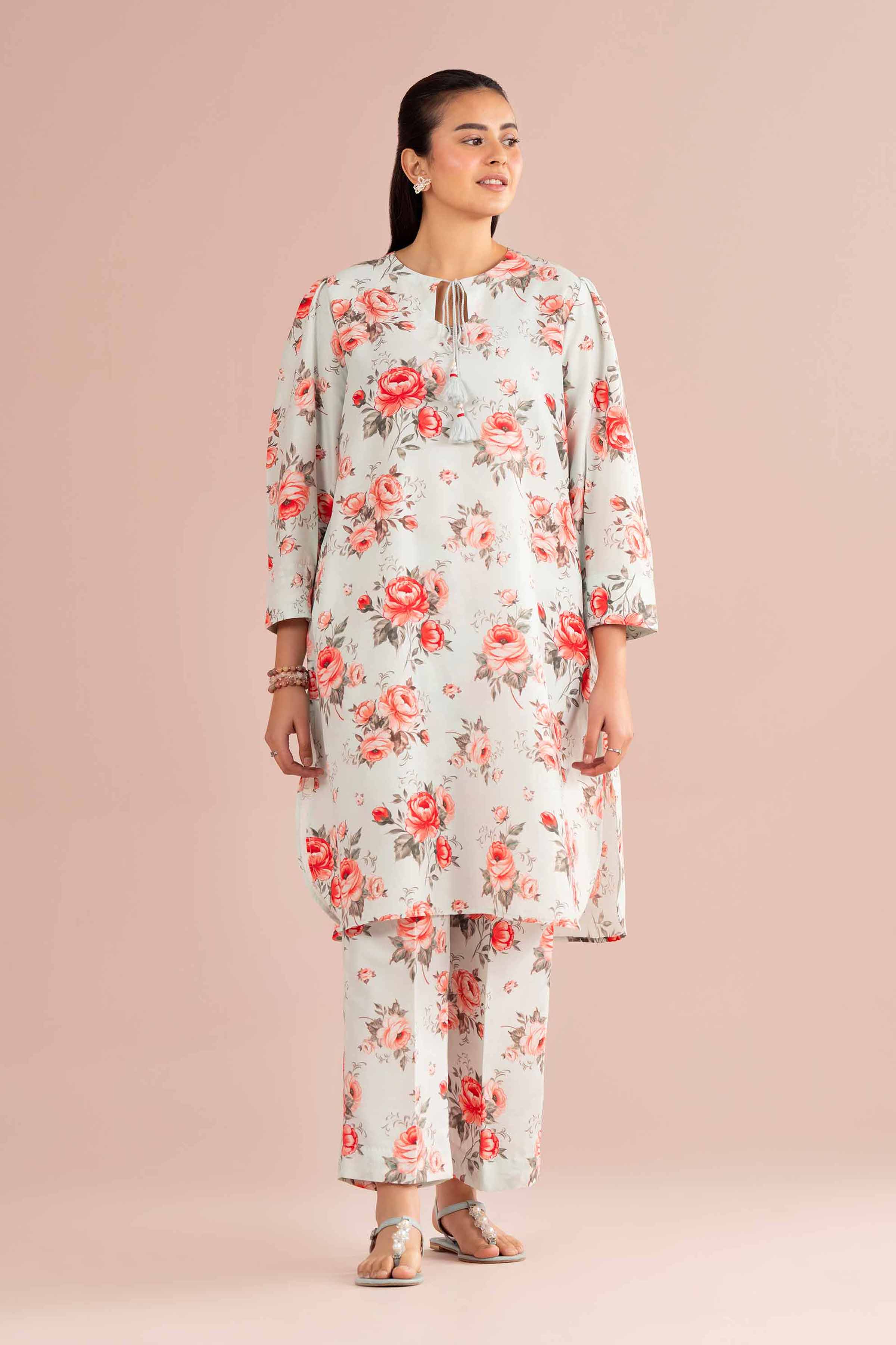 NishatUK - Blue Printed Lawn 2-piece ready to wear Dress