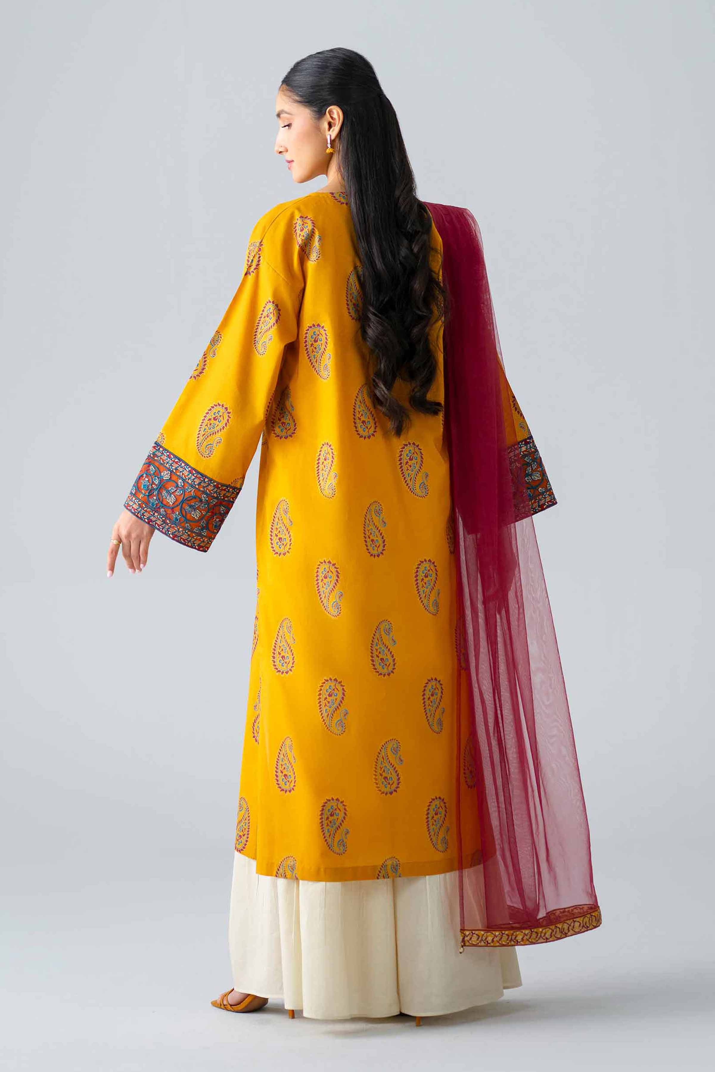 Nishat UK - Yellow Embroidered Lawn 2 Pieces ready to wear Dress