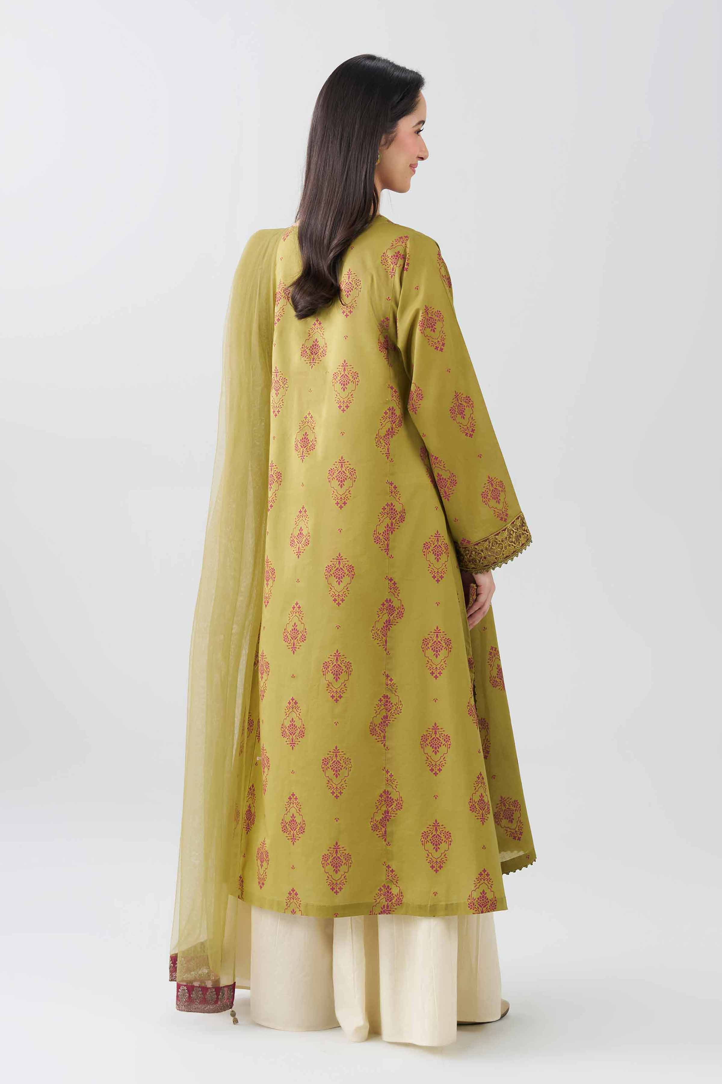 Nishat UK - Green Embroidered Lawn 2 Pieces ready to wear Dress