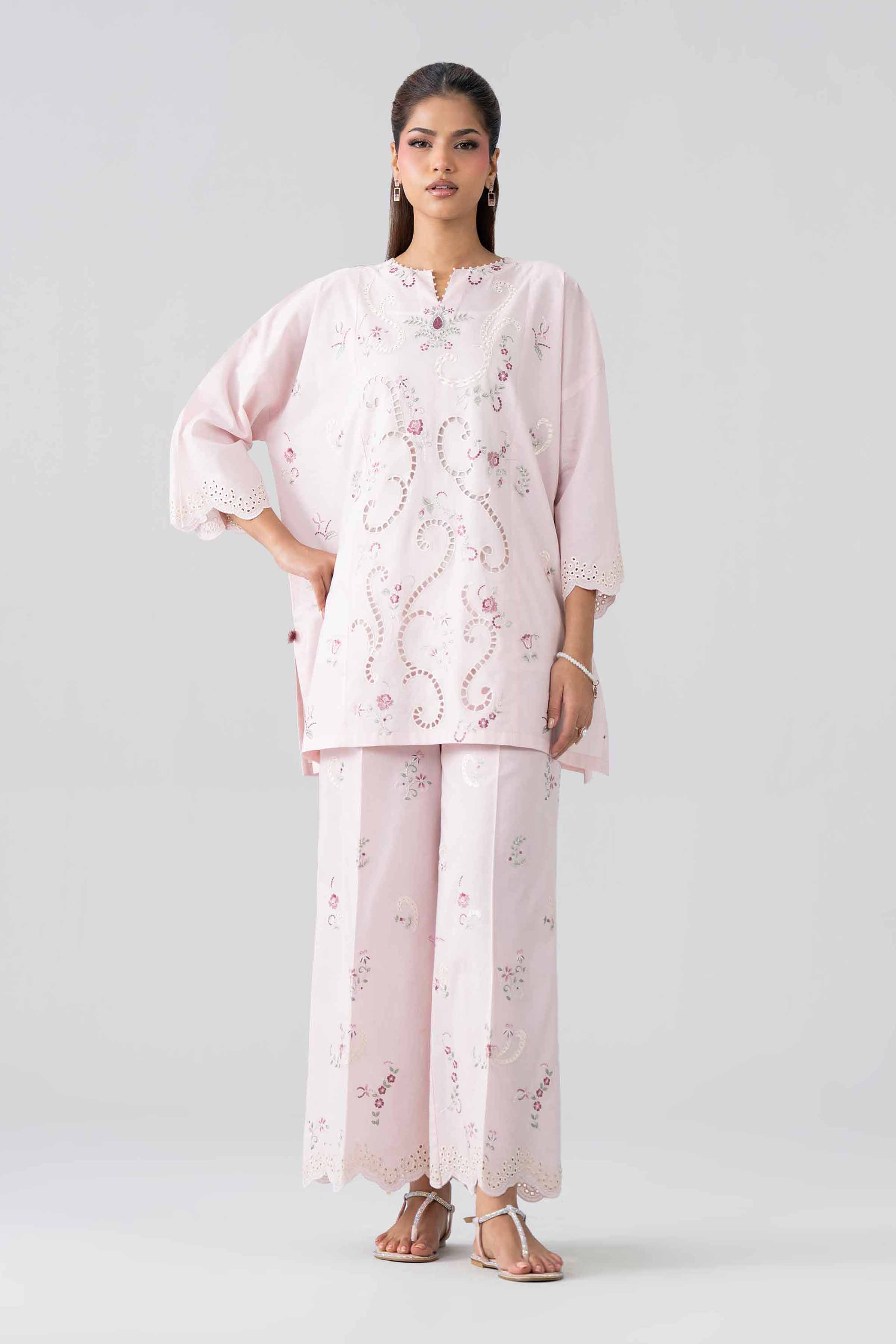 Nishat UK - Pink Embroidered Cambric 2 Piece ready to wear Dress
