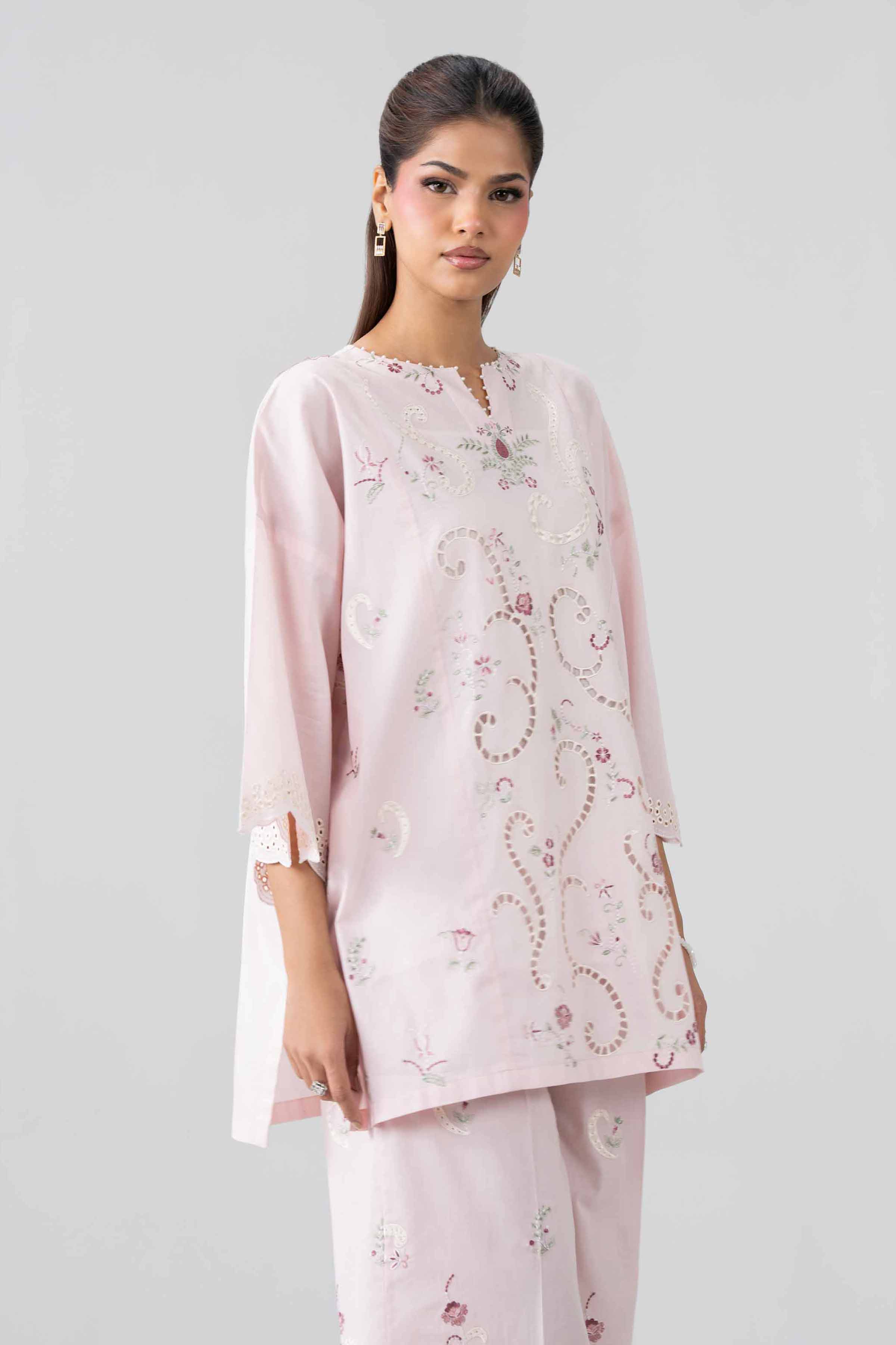 Nishat UK - Pink Embroidered Cambric 2 Piece ready to wear Dress