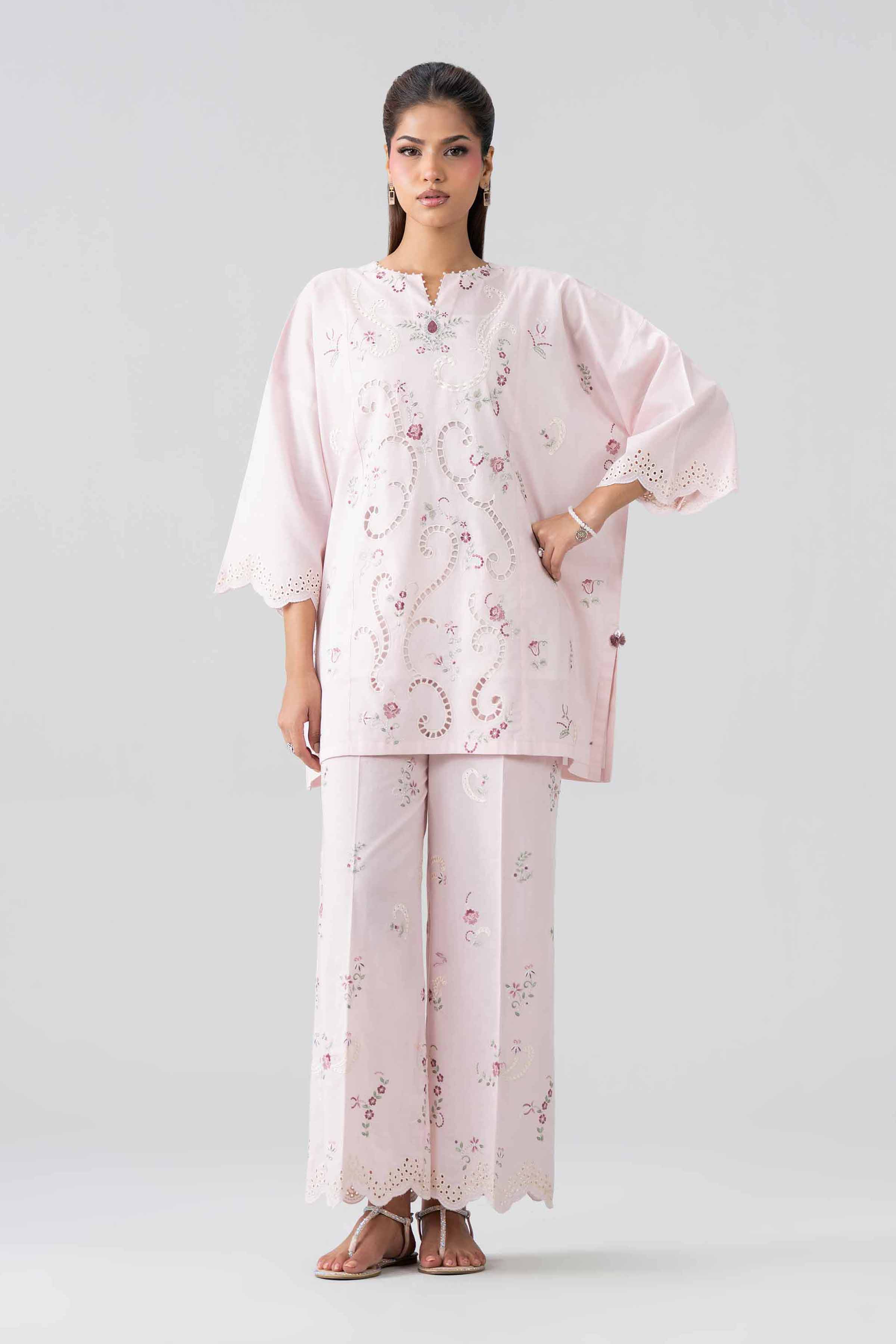Nishat UK - Pink Embroidered Cambric 2 Piece ready to wear Dress