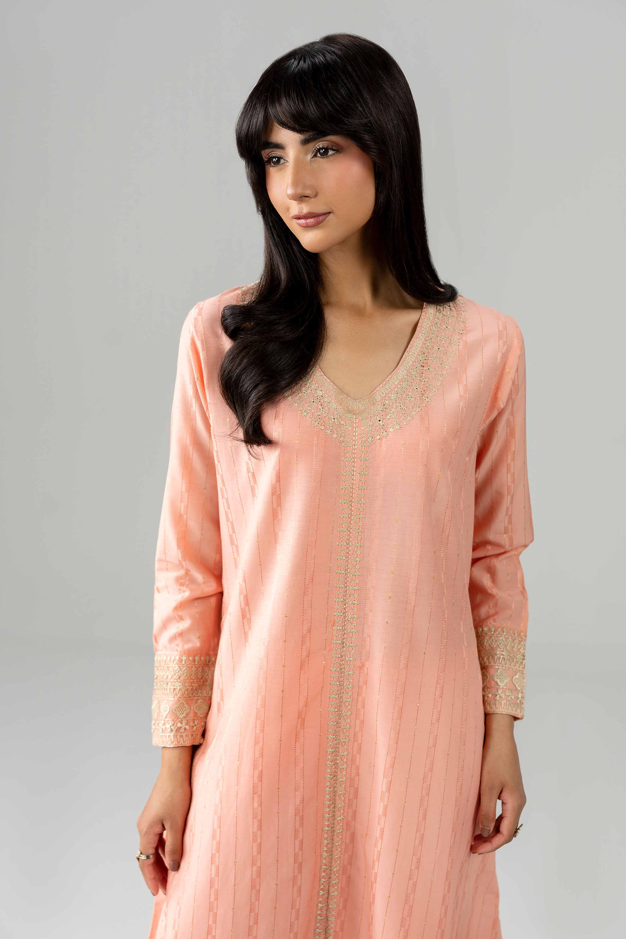 Nishat UK - Orange Embroidered Lawn 2-piece ready to wear Dress