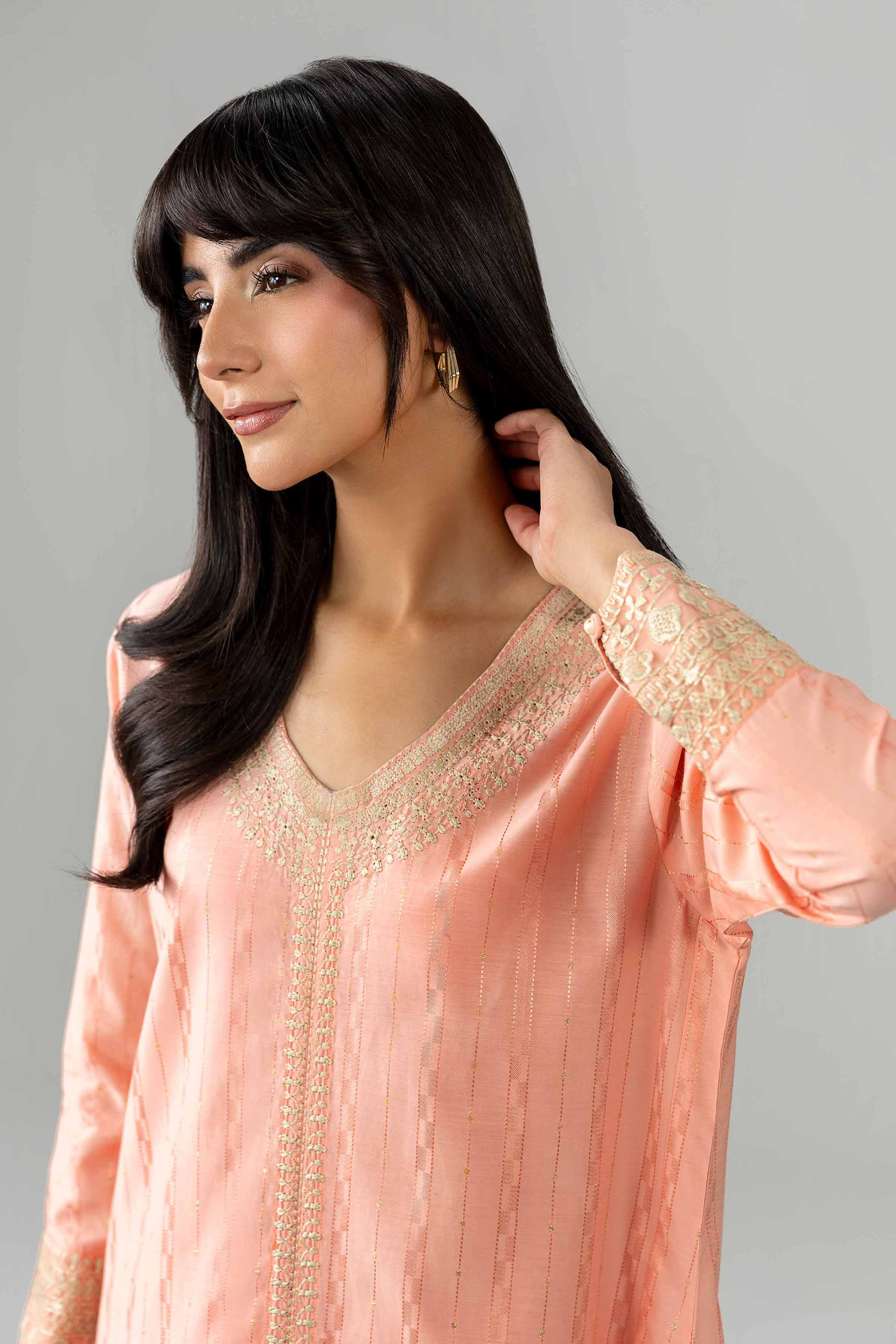 Nishat UK - Orange Embroidered Lawn 2-piece ready to wear Dress