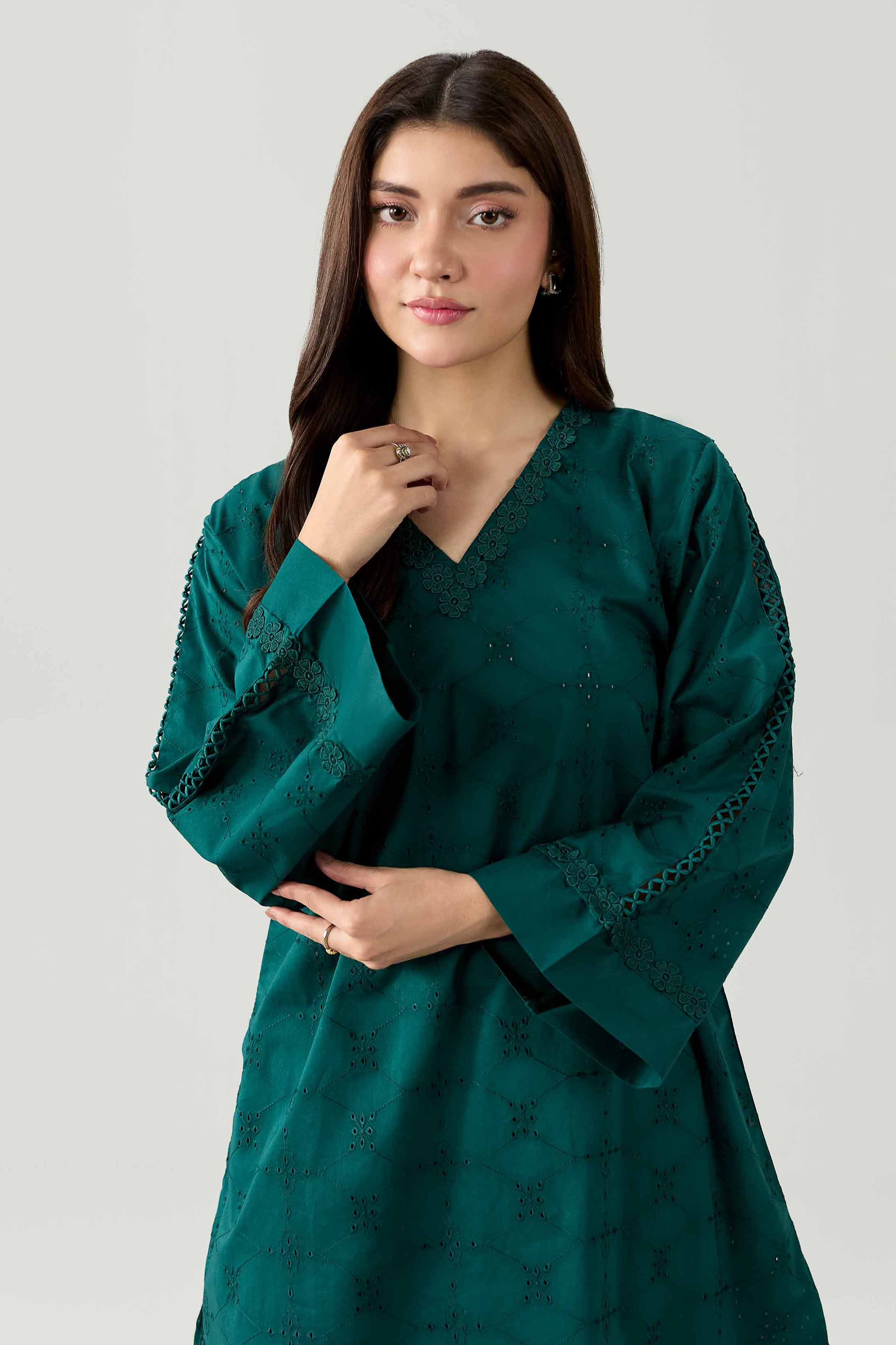 Nishat UK - Green Embroidered Chicken Kari 2 Piece ready to wear Dress