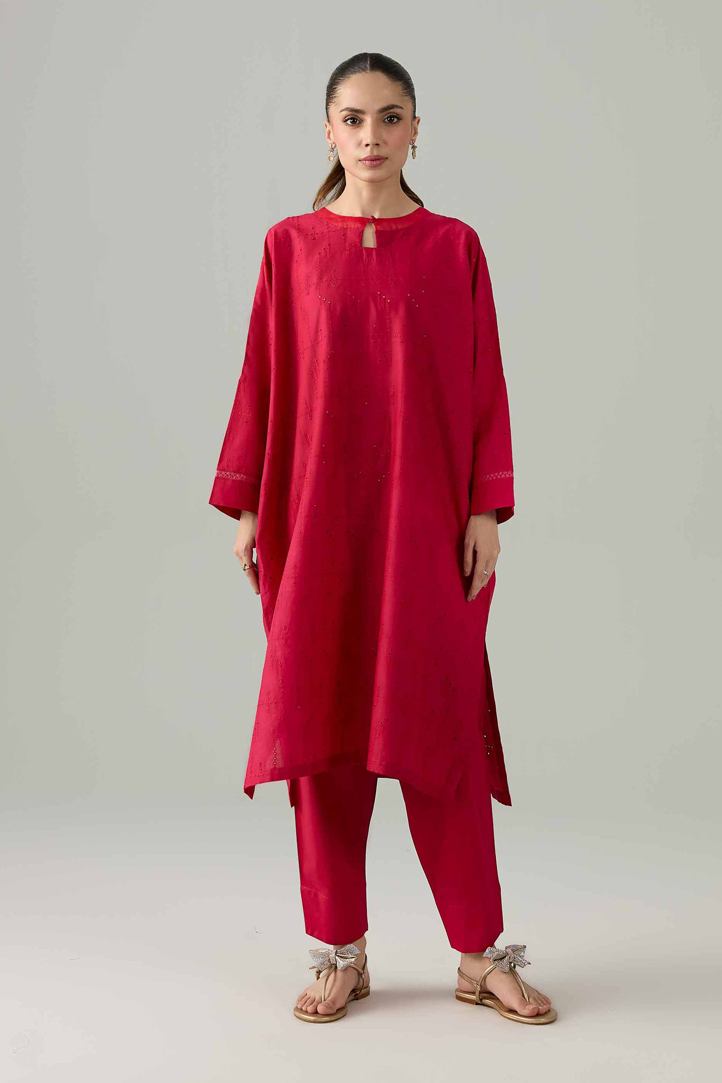 Nishat UK - Pink Embroidered Chicken Kari 2 Piece ready to wear Dress