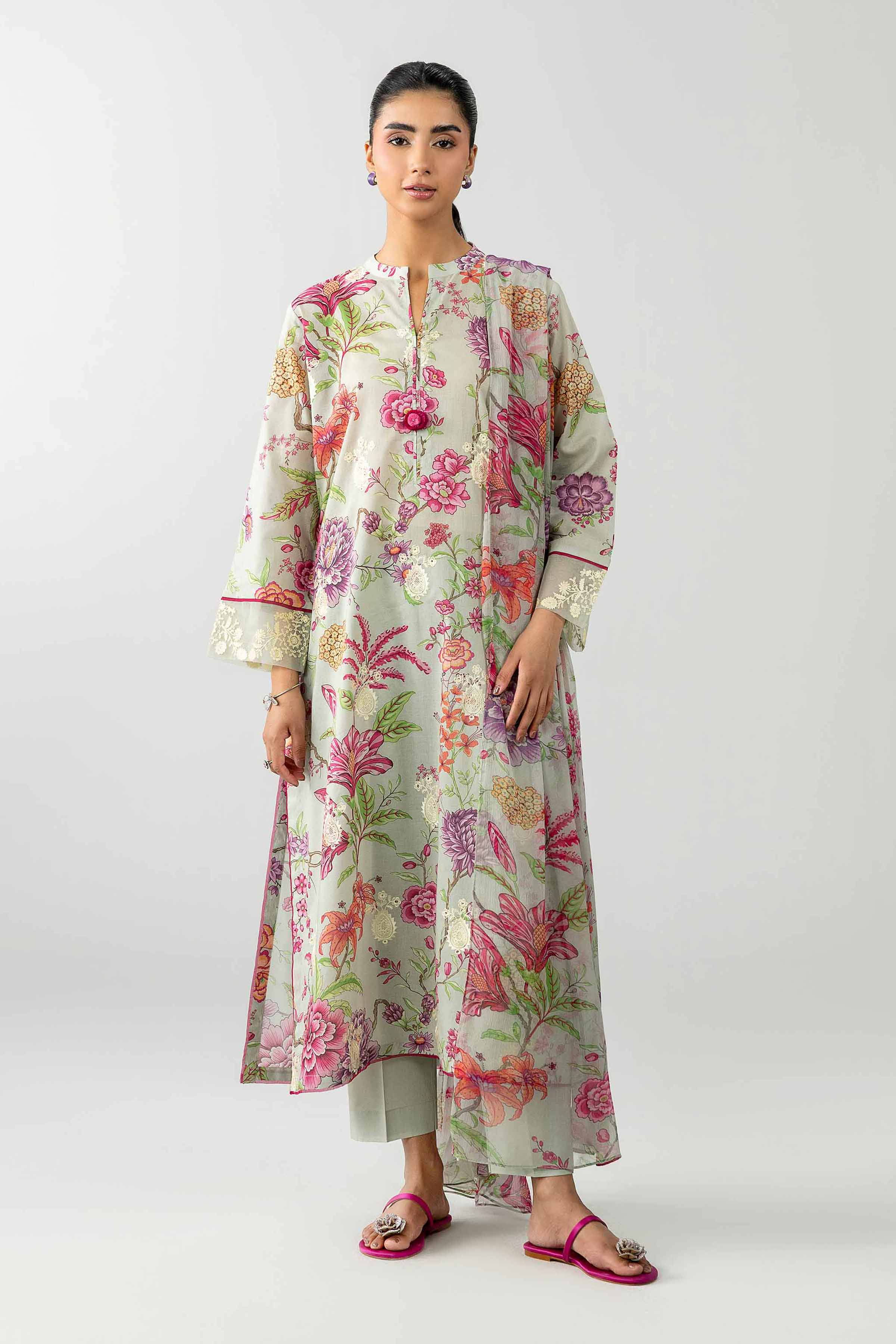 Nishat UK - Multi Embroidered Lawn 3-piece ready to wear Suit