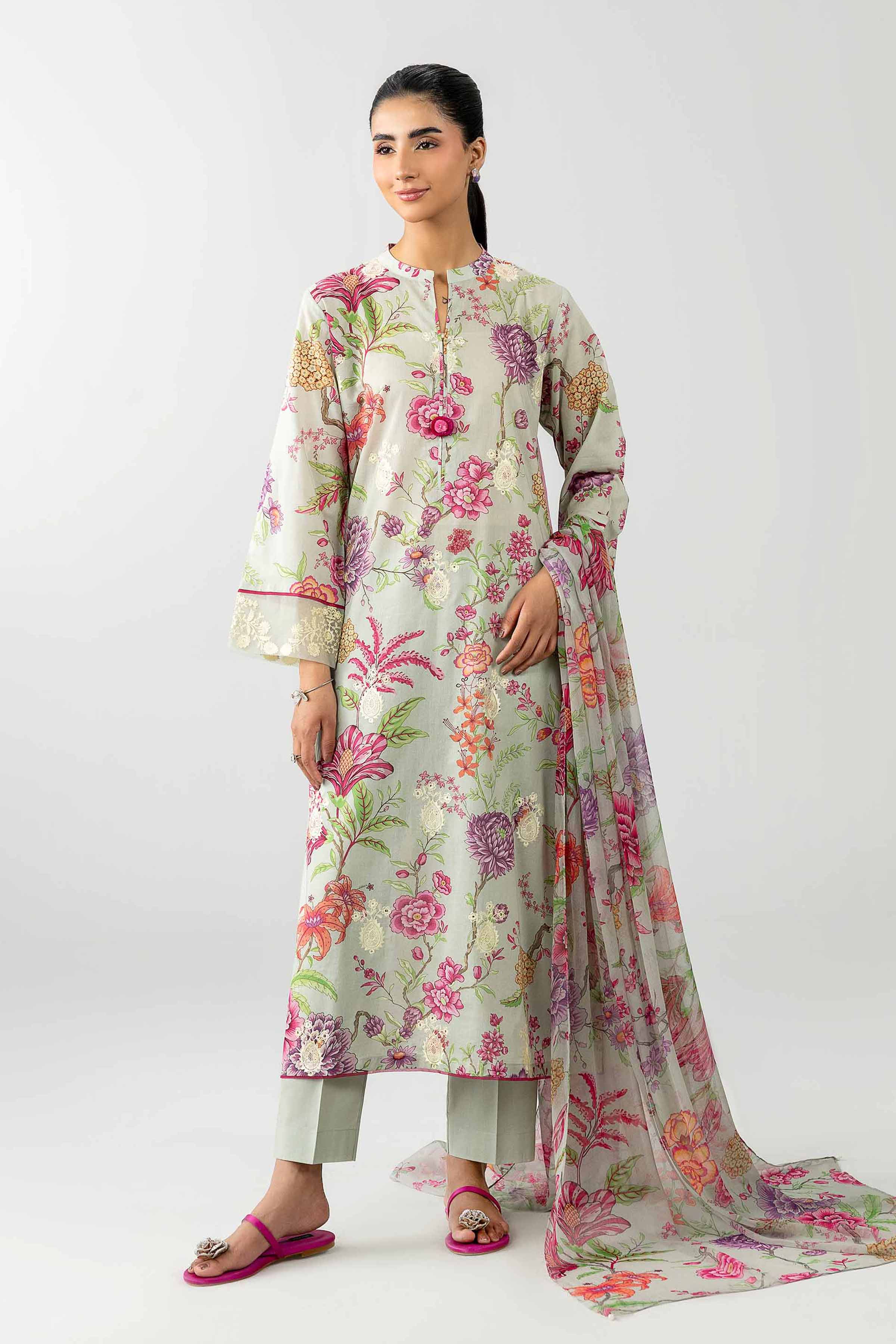 Nishat UK - Multi Embroidered Lawn 3-piece ready to wear Suit